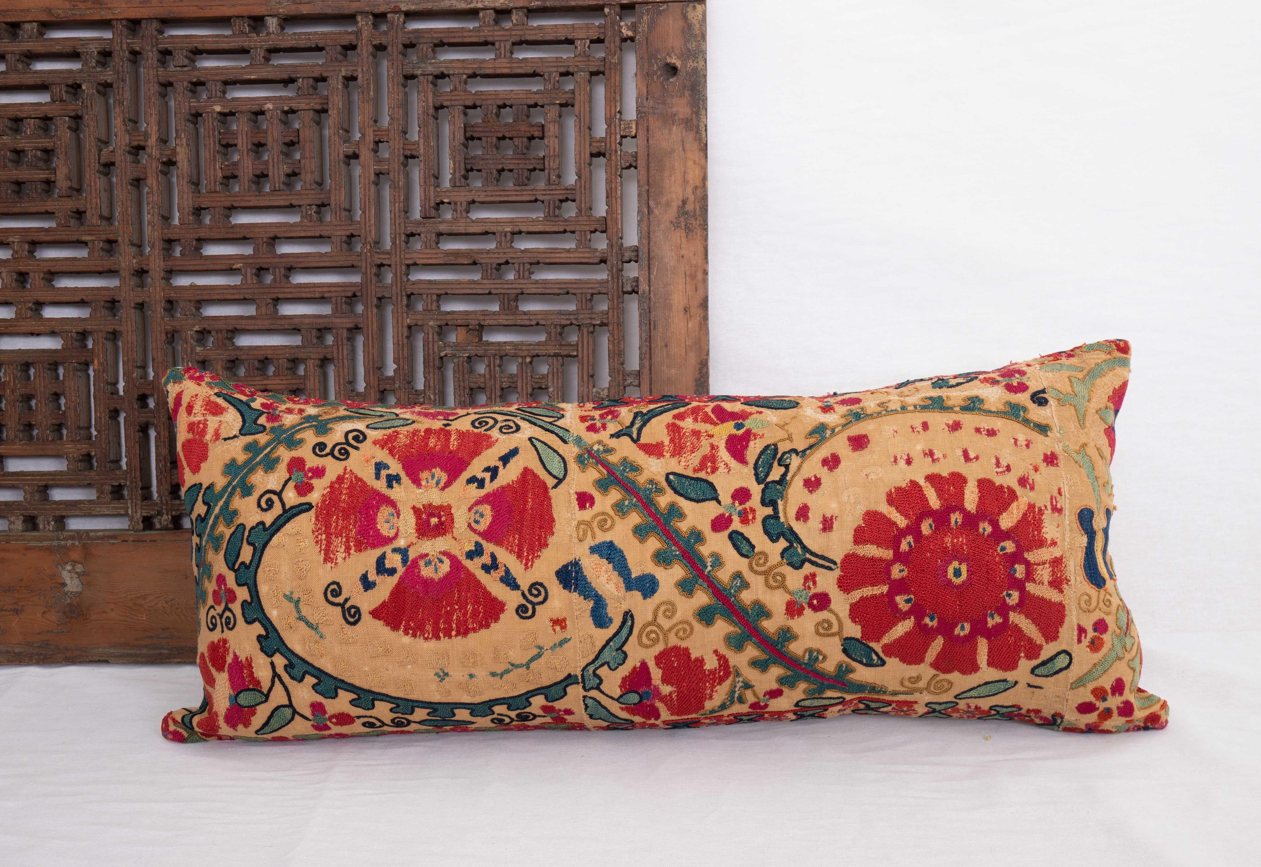 Suzani Pillow Case made from an Antique suzani Fragment, 19th C. 2