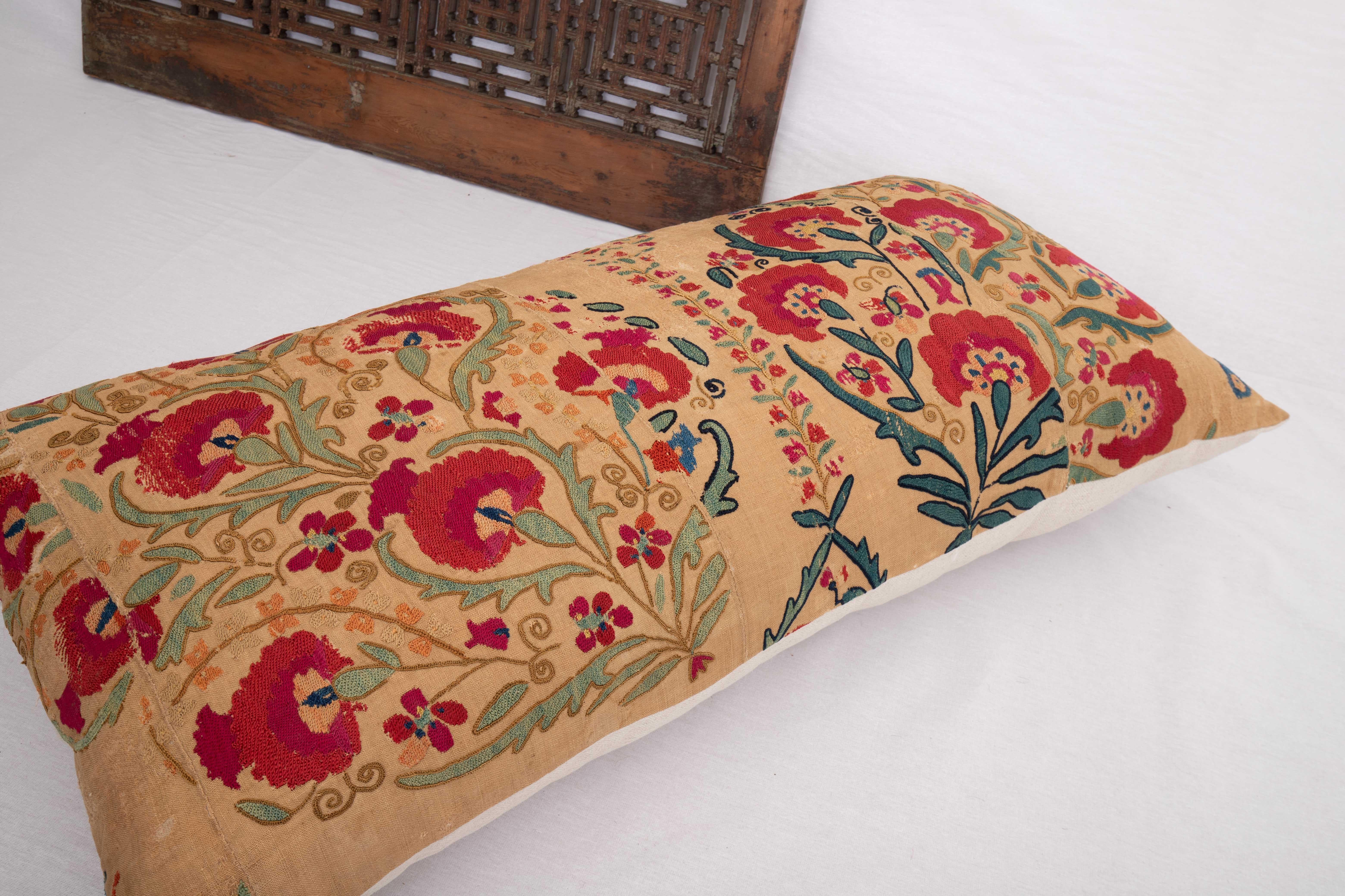 Suzani Pillow Case made from an Antique suzani Fragment, 19th C. 2