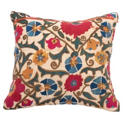 Suzani Pillow Case Made from an Antique Suzani Fragment, 19th C