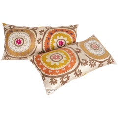 Retro Suzani Pillow Cases Fashioned from a Mid-20th Century Uzbek Suzani