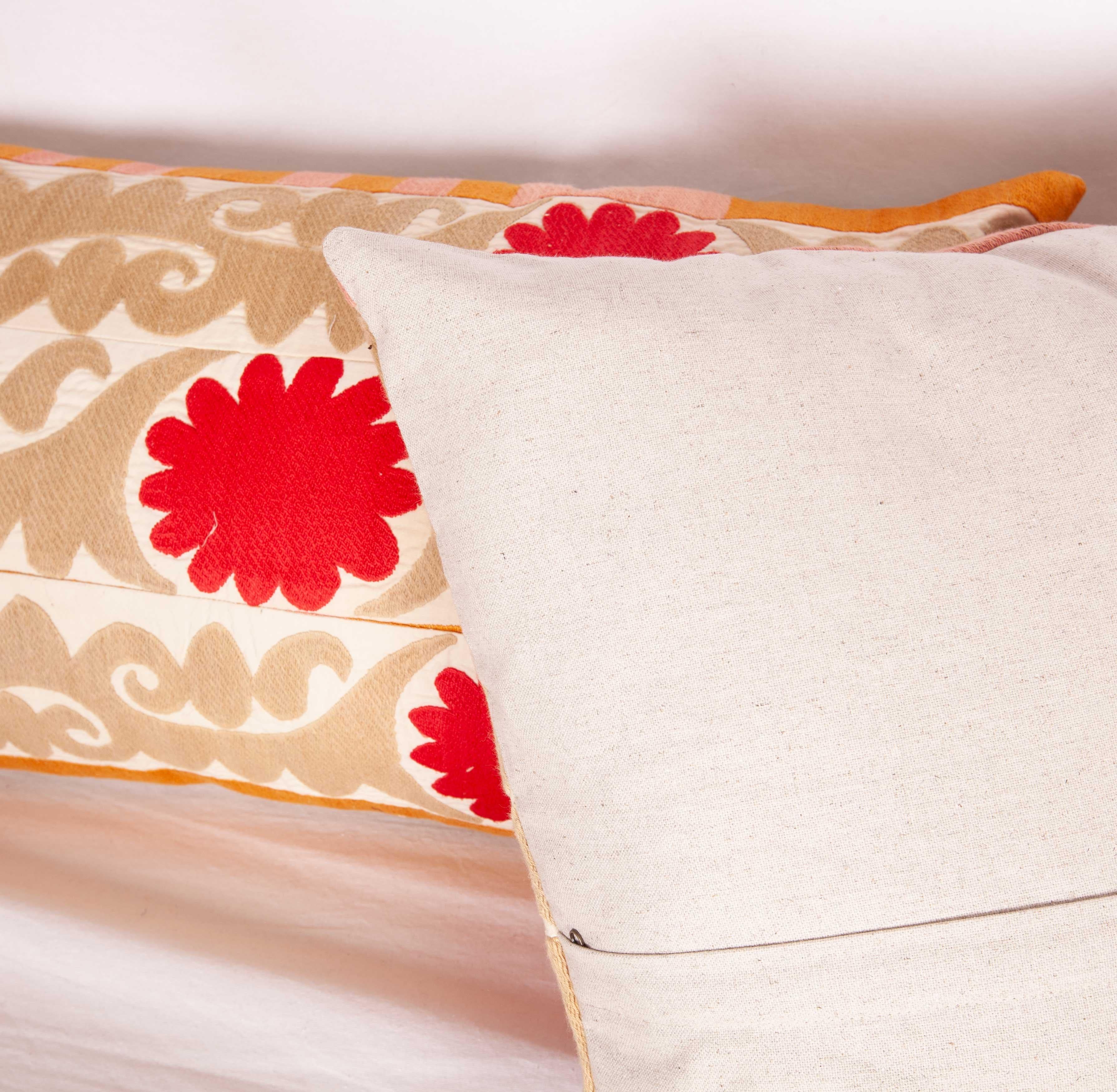 Cotton Suzani Pillow Cases Fashioned from a Vintage Uzbek Suzani For Sale