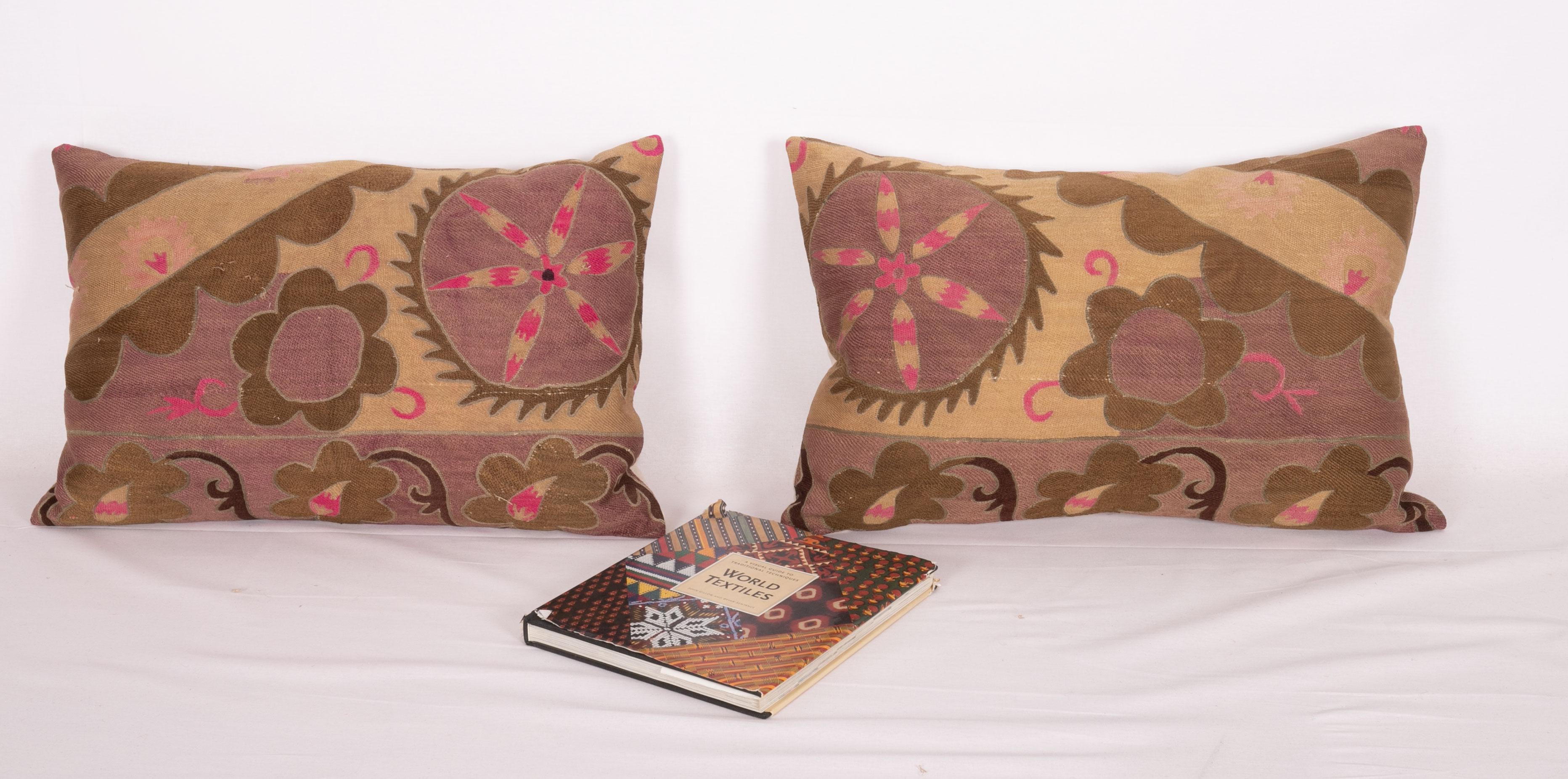 Asian Suzani Pillow Cases Made from an Early 20th Century Tashkent Suzani For Sale