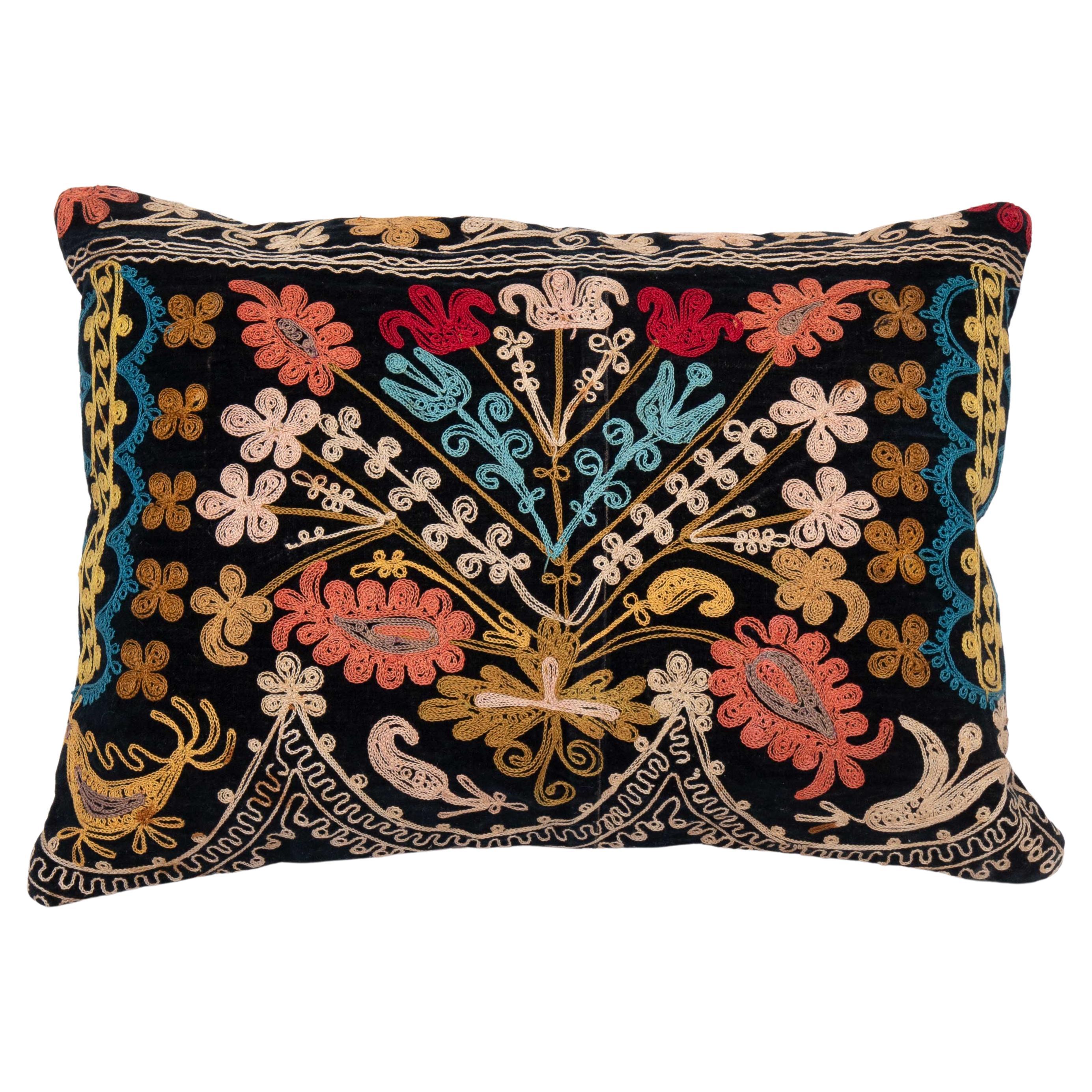 Suzani Pillow Cover Made from a Vintage Velvet Suzani