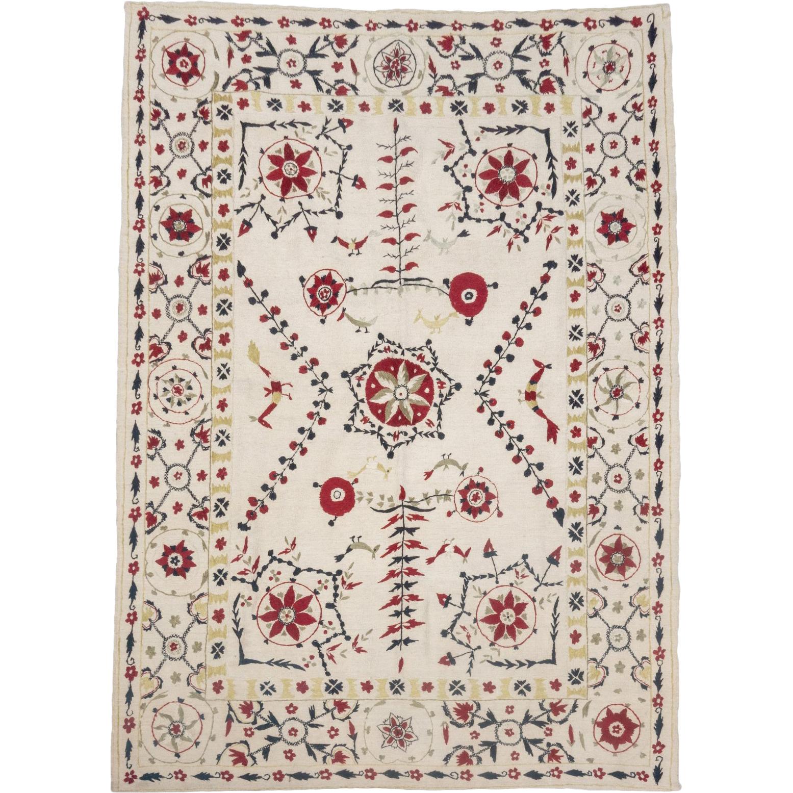 Suzani Style Wool Rug, Afghanistan