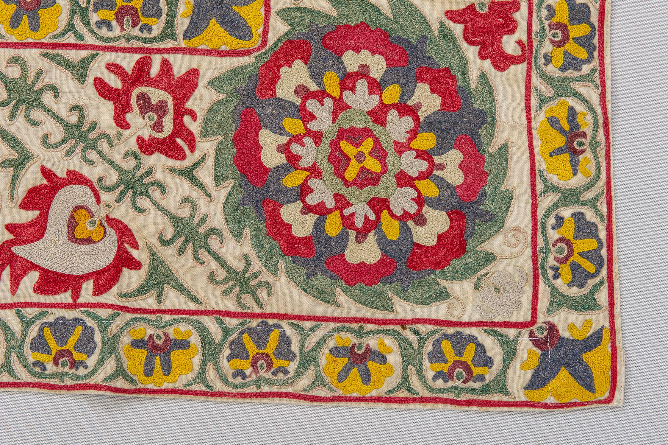 Turkmen Suzani Turkoman Embroidery in Little Size For Sale