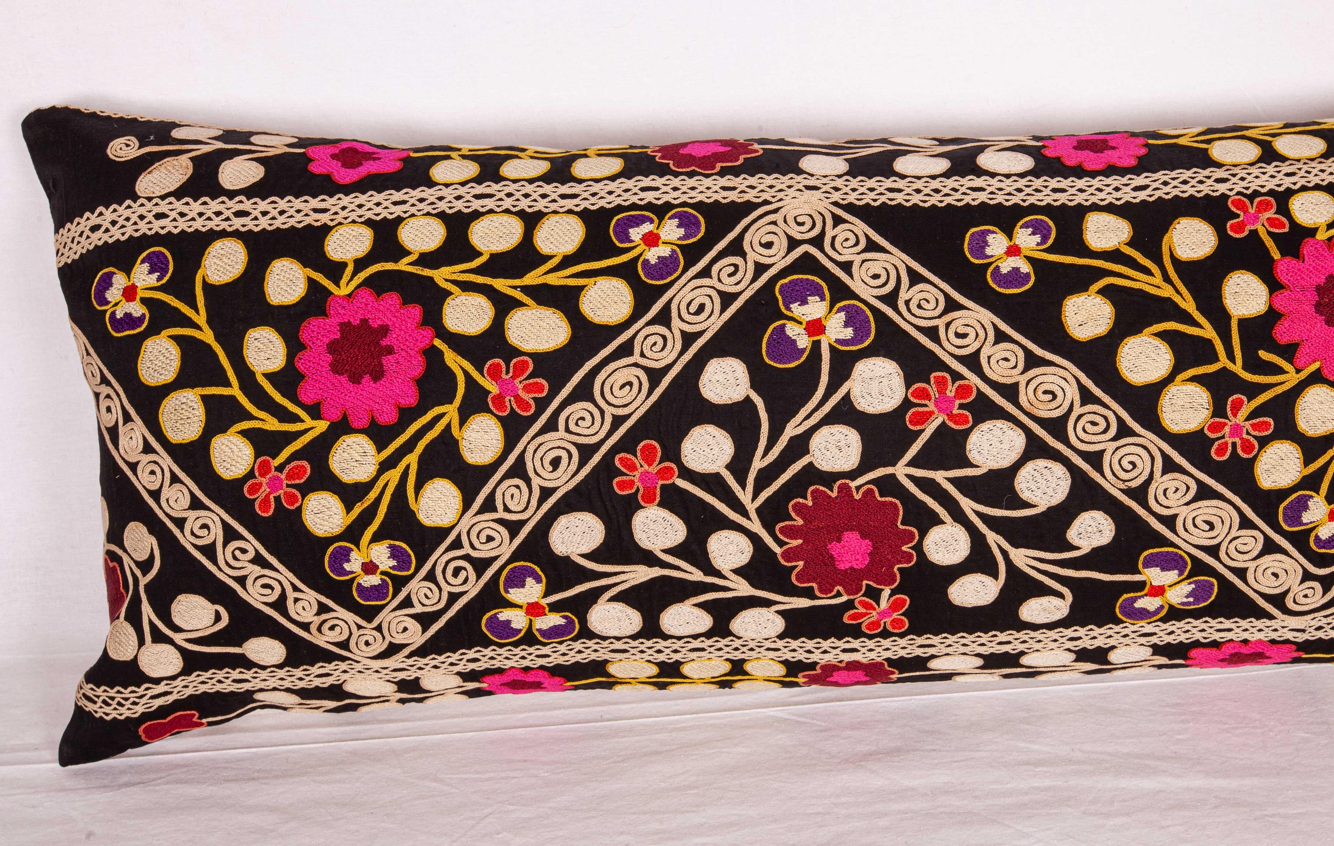 Suzan Lumbar Pillow Case Fashioned from a Mid-20th Century Uzbek Suzani In Good Condition In Istanbul, TR