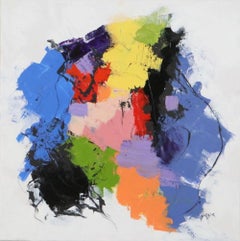Hidden Feelings- Absract original spontaneous canvas, bold primary colors