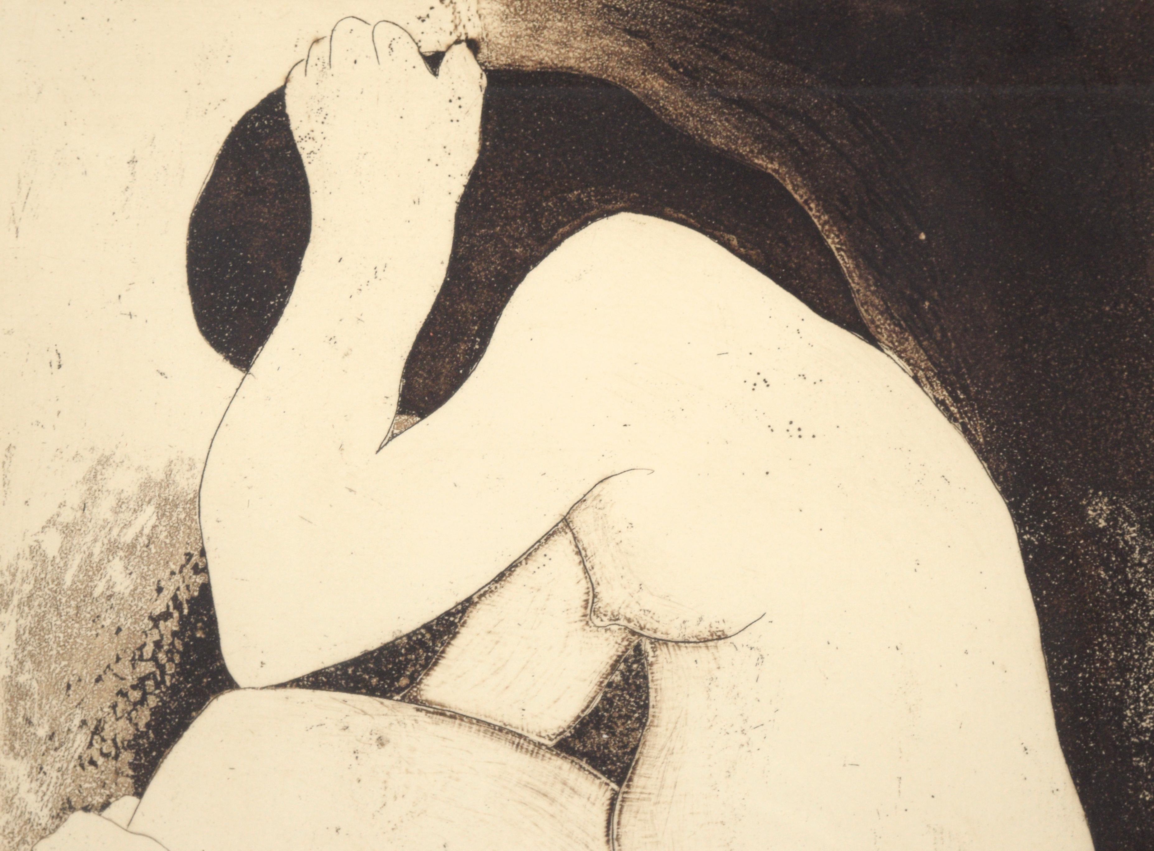 „“Frau““ Nackte figurative Radierung (Moderne), Print, von Suzanne Aubin Ledrew