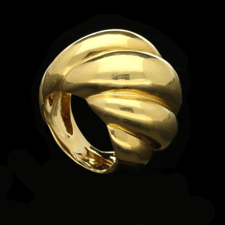 Women's or Men's Suzanne Belperron 18 Carat Yellow Gold 'Torsade' Ring, circa 1950s