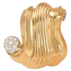 Suzanne Belperron 1940er Gold und Diamant Clip Brosche