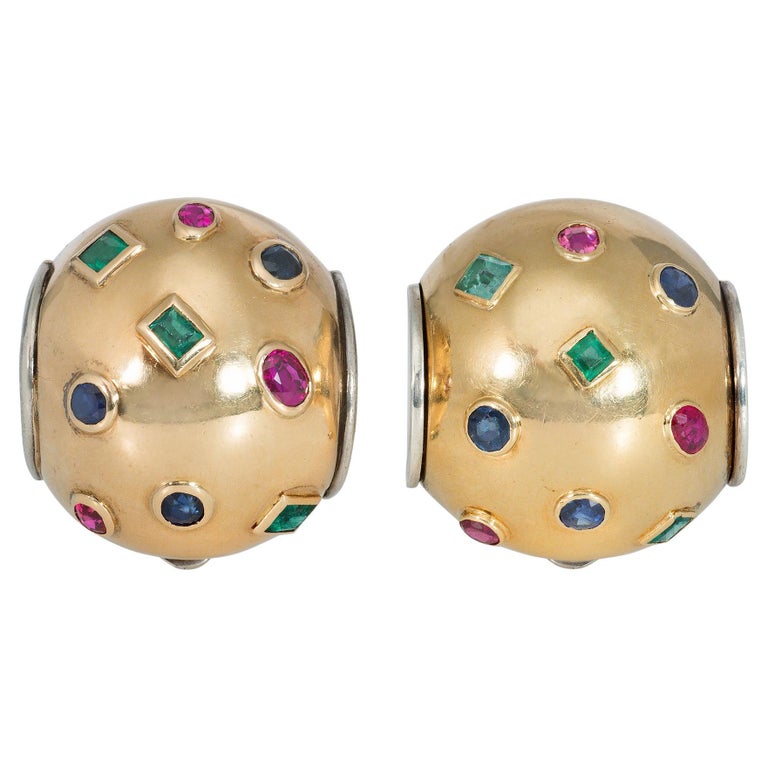 Suzanne Belperron Art Moderne Gold and Multi Gemstone "Tonneau" Clip  Brooches For Sale at 1stDibs | belperron model, suzanne belperron jewelry  collection, suzanne boule