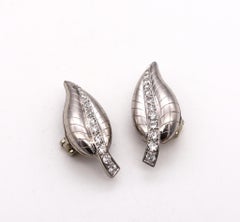 Suzanne Belperron Attr. Paris 1950 Clips Earrings Platinum with 1.56 Ctw Diamond