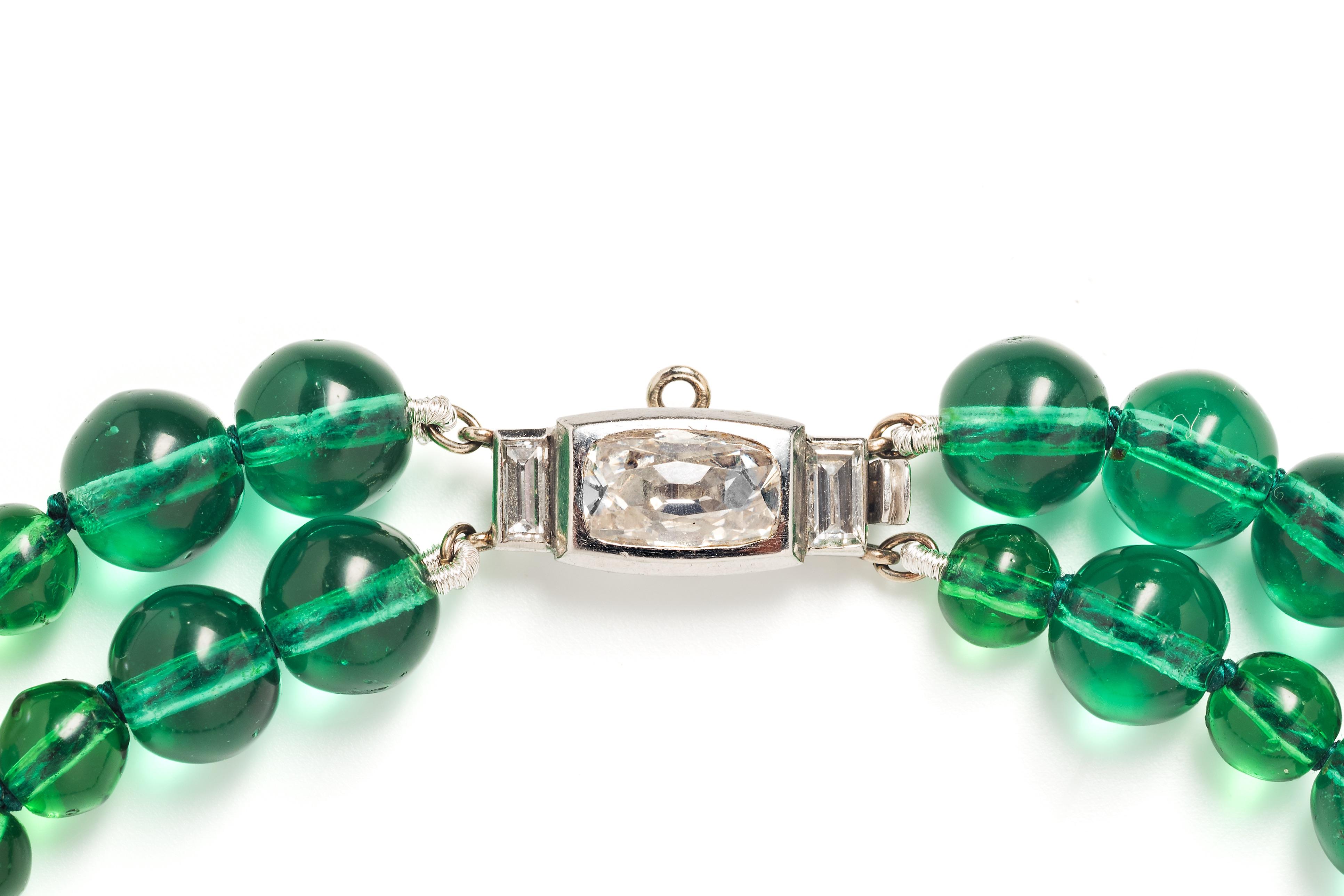Suzanne Belperron Convertible Platinum, Emerald and Diamond Pendant Necklace 2