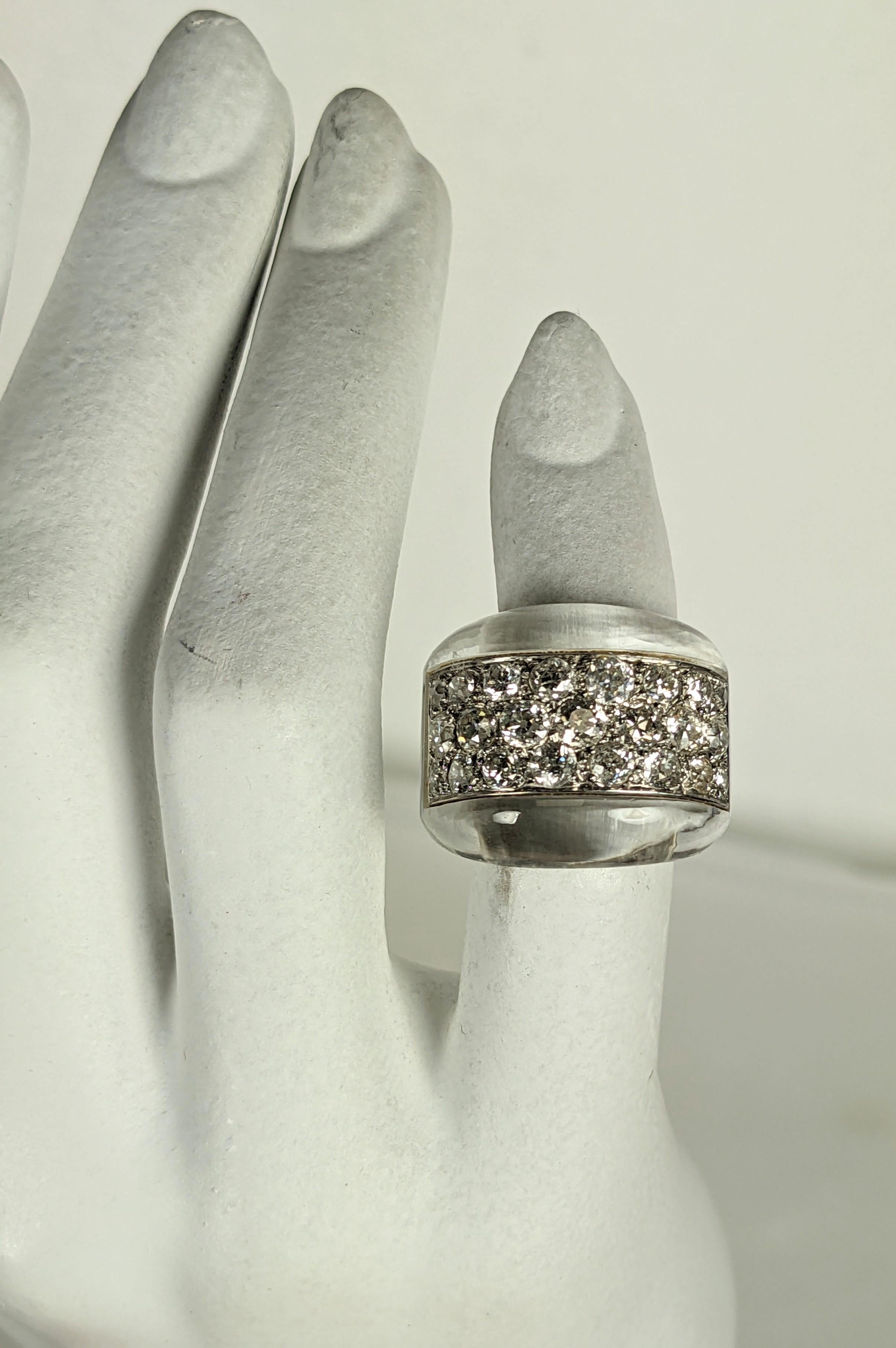 Suzanne Belperron Ring aus Bergkristall und Diamanten im Angebot 5
