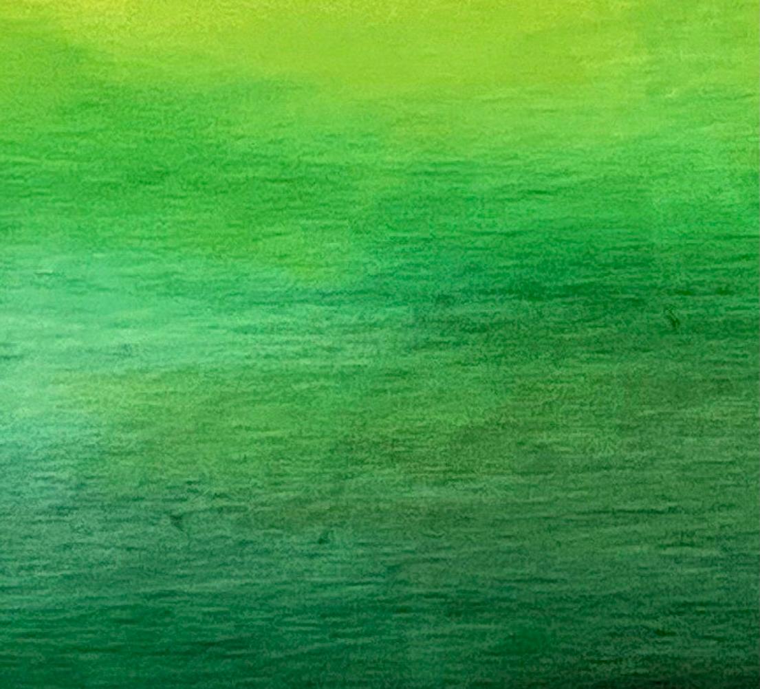 Compendium, 30x24 in. Abstract Geometric Gradient Painting in Blue/Yellow/Green For Sale 3