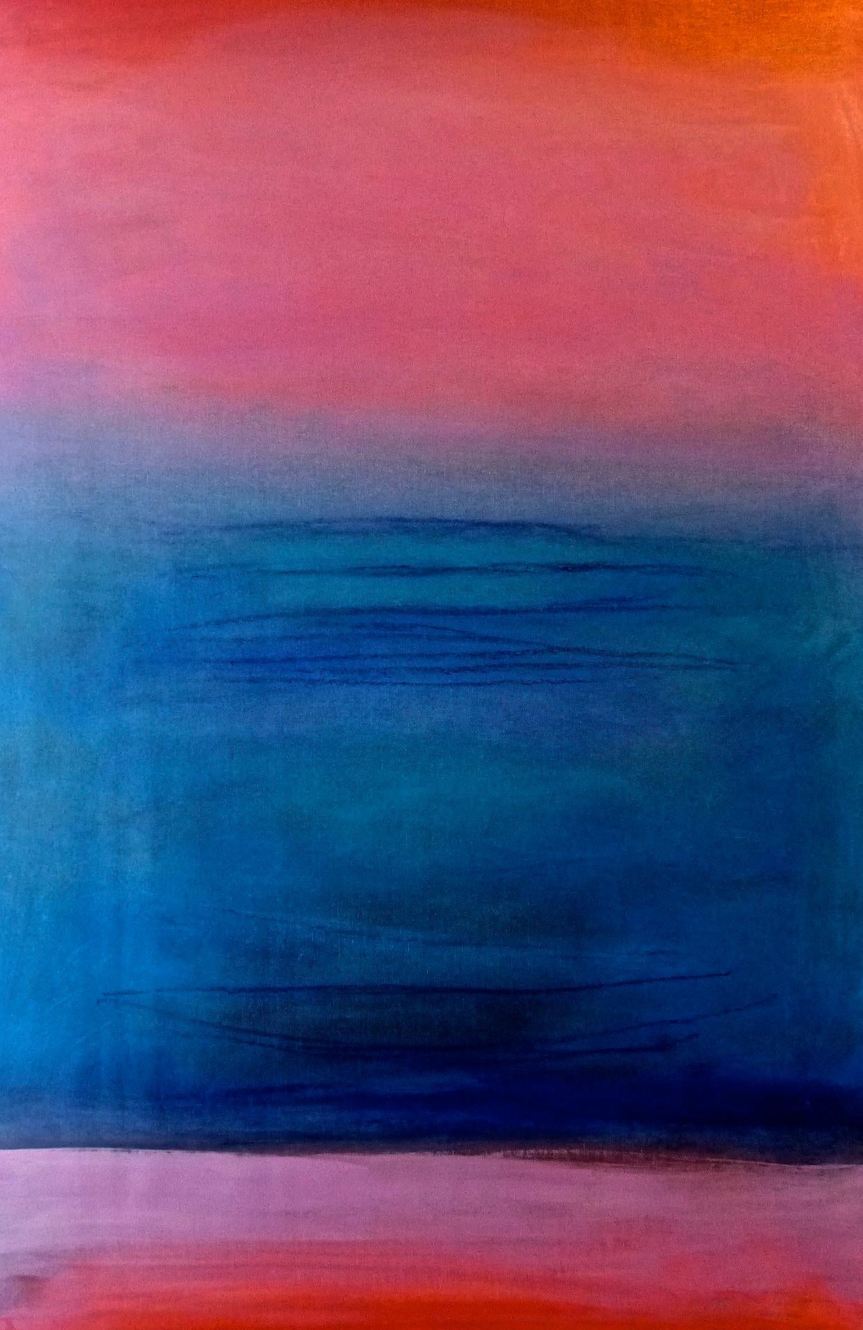 Suzanne Benton, Malva azul,  2022, óleo sobre lino, Espiritualismo