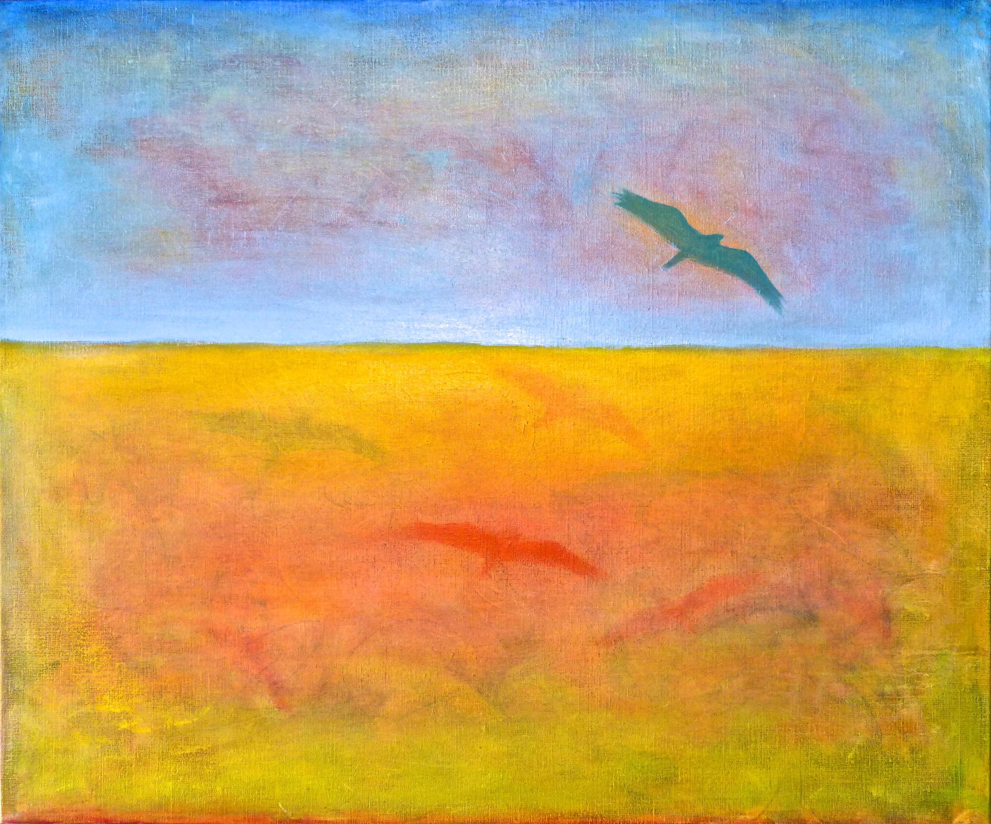 Suzanne Benton, Flyaway, 2021, óleo sobre lienzo, Espiritualismo