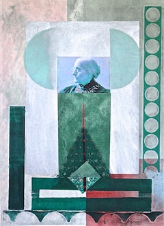 Benton, Susan B. Anthony the Elder, monoprint con chine collé, PioneerActivist