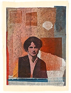 Benton, The Gaze (Dorothy Canfield Fisher) Monoprint mit Chine coll, feministisch