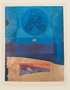 Benton, Antoinette B Blackwell and the Blue Circle, monoprint, Oberlin College