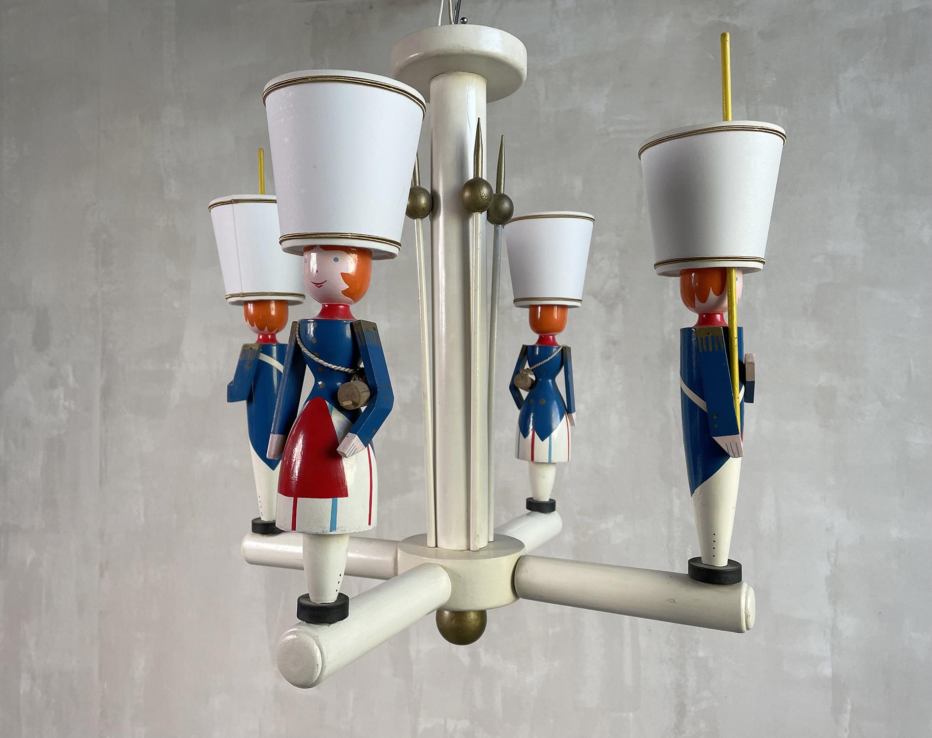 Début du 20ème siècle Suzanne Guiguichon, lustre à 4 lumières, France, 1950 en vente