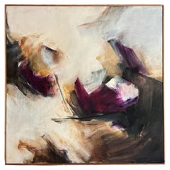 Suzanne Conche, artista francese (nata nel 1903) – Grande quadro astratto a olio su tela, 1970 circa