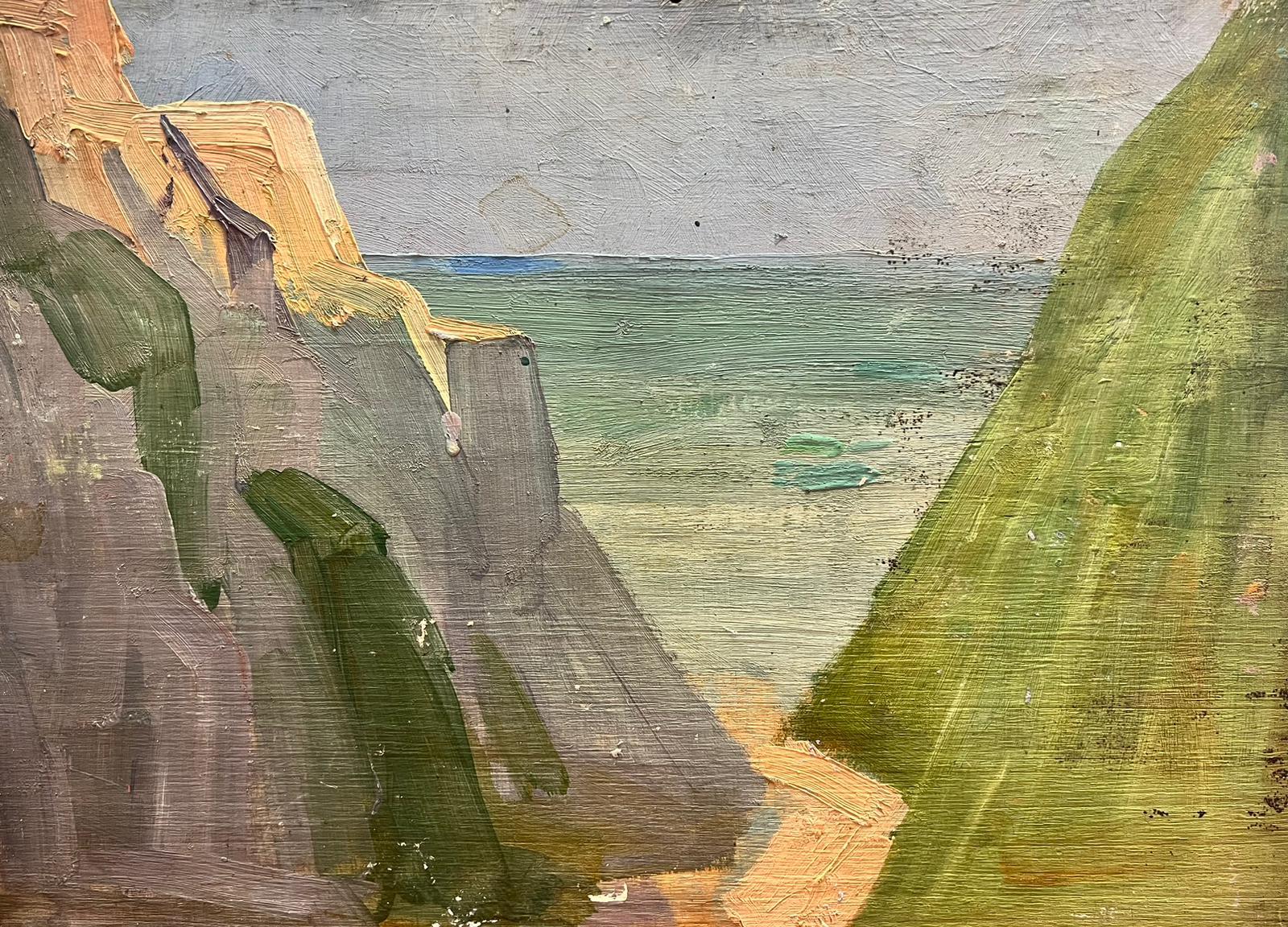 Peinture à l'huile post-impressionniste française des années 1930 Bateaux dans le port en vente 1