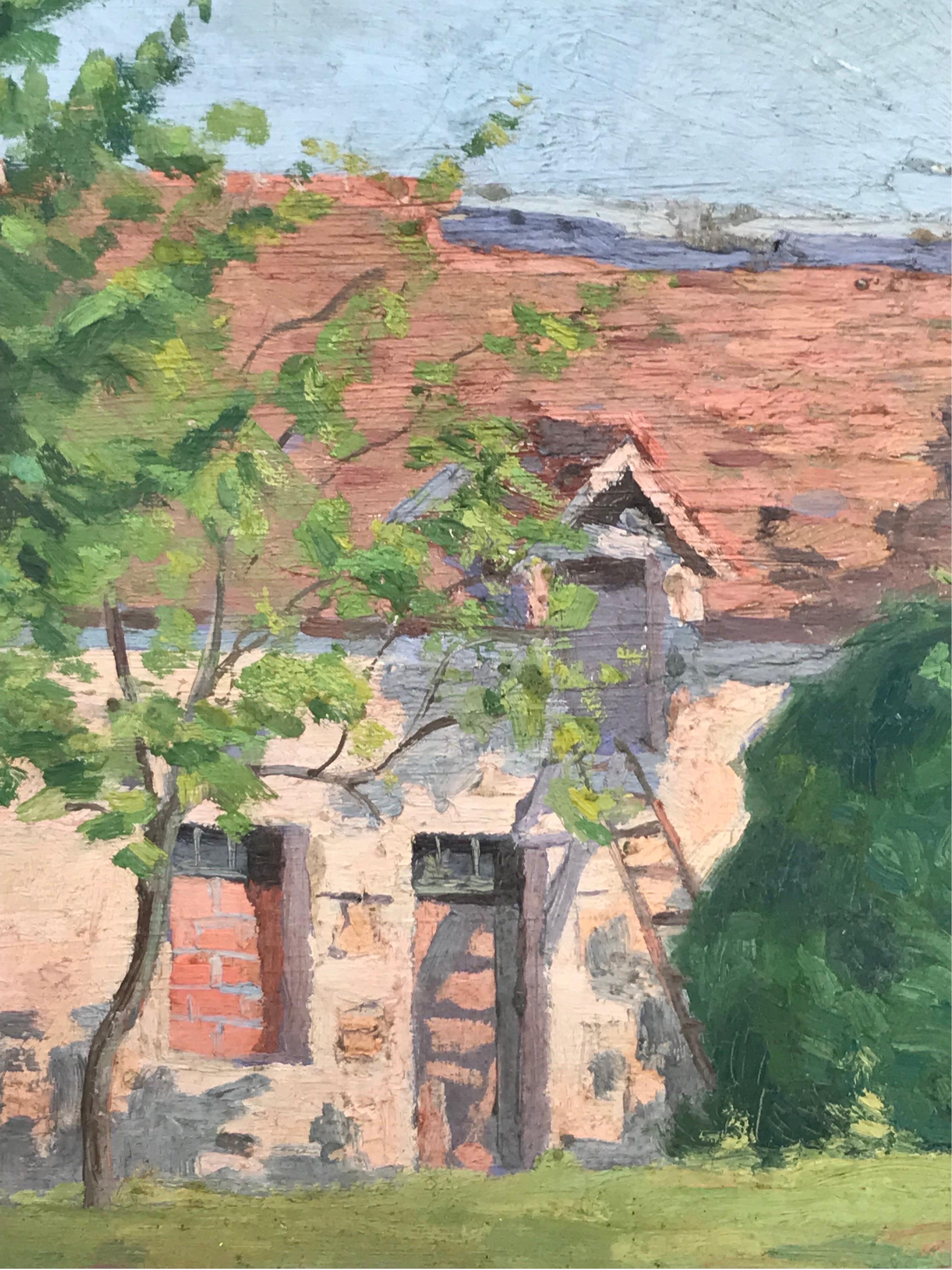 Künstler/Schule: Suzanne Crochet (Französin um 1930), Künstlerin des französischen Impressionismus

Titel:  

Medium:  Öl auf Karton, ungerahmt 

Größe:

Pappe: 9 x 13 Zoll

Provenienz: Privatsammlung, Frankreich

Zustand: Das Gemälde ist in einem