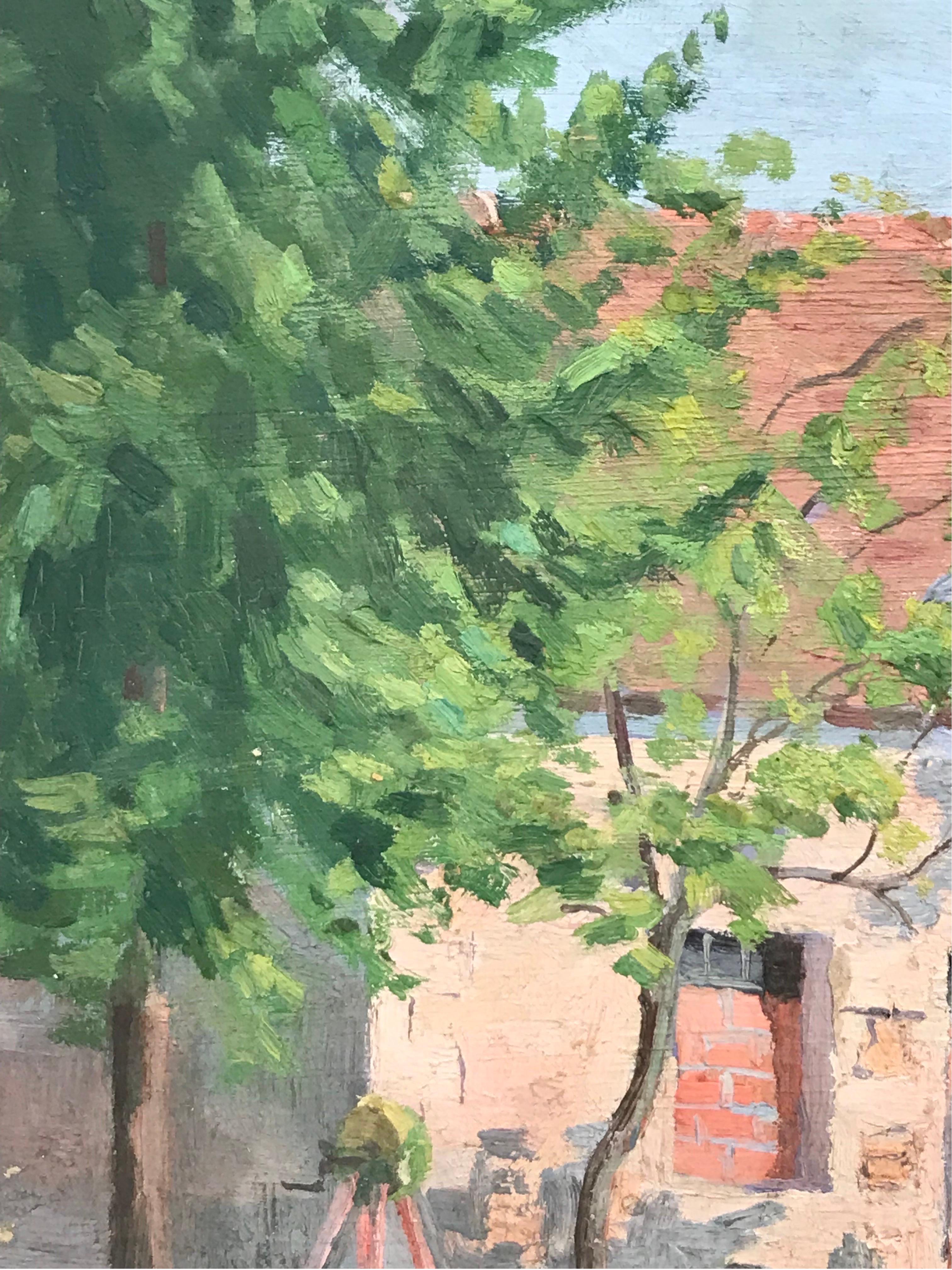 Französisches postimpressionistisches Ölgemälde, Provence, Landhaus in Landschaft, 1930er Jahre 1