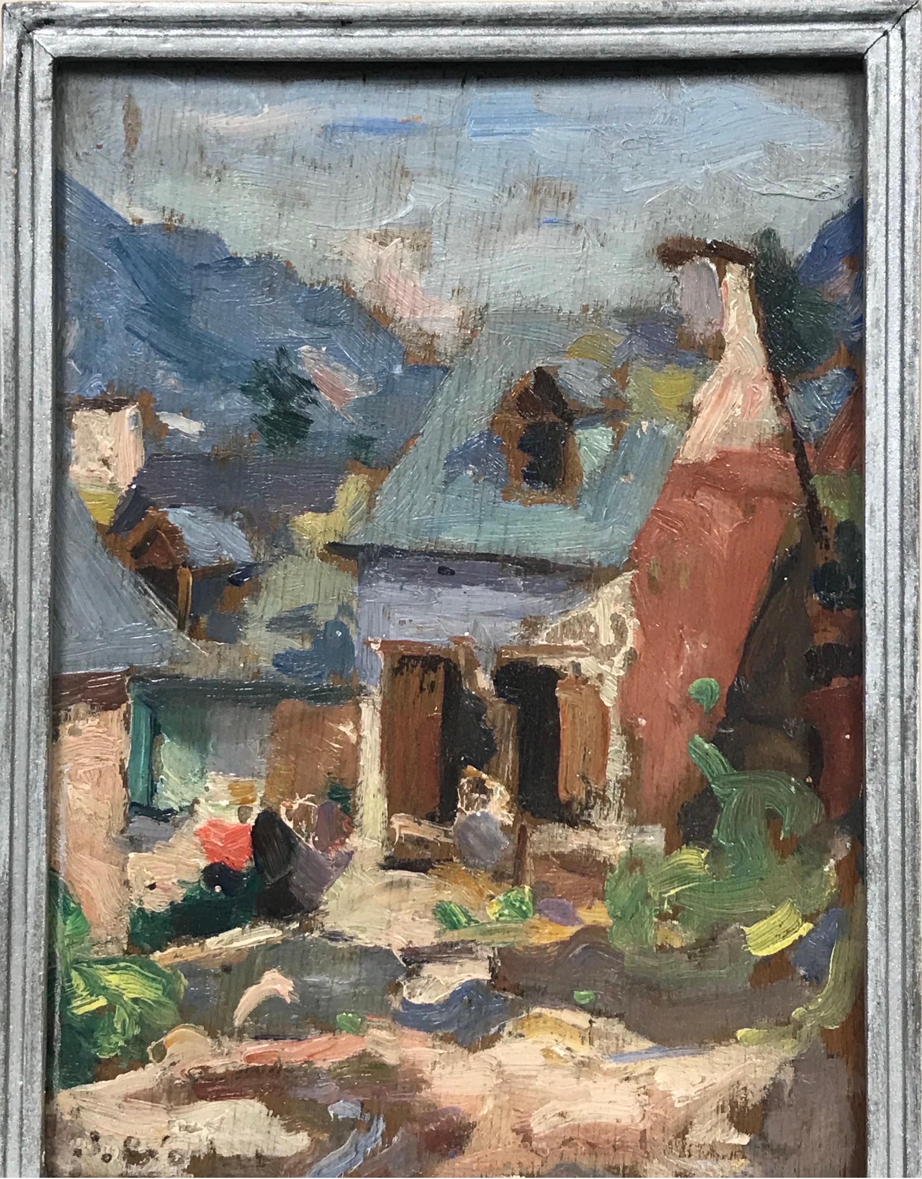 1930's French Post Impressionist Oil Painting - Provencal Cottage in Landscape 2