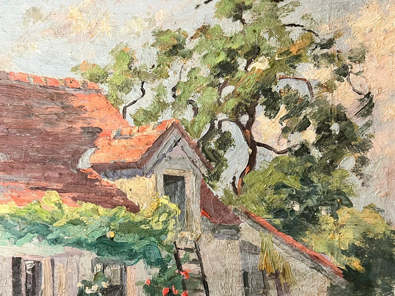 Artist/ School: Suzanne Crochet (French c. 1930), female French Impressionist artist

Title: The Stone Cottage

Medium: oil on board, unframed 

Size:

board: 9.5 x 13 inches

Provenance: private collection, France

Condition: The painting is in