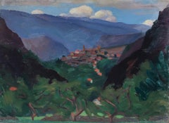 Französische provenzalische Sommerlandschaft, postimpressionistisches Ölgemälde, 1930er Jahre