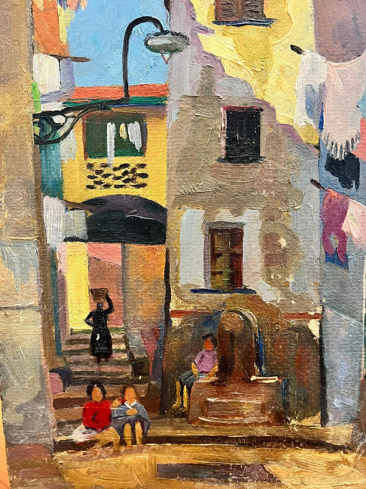 South of France Old Town 1930's French Post Impressionist Oil Painting 2