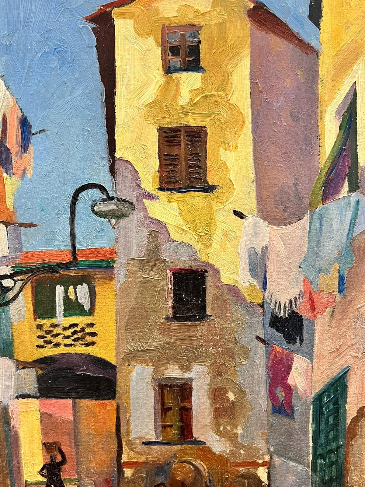 South of France Old Town 1930's French Post Impressionist Oil Painting 3
