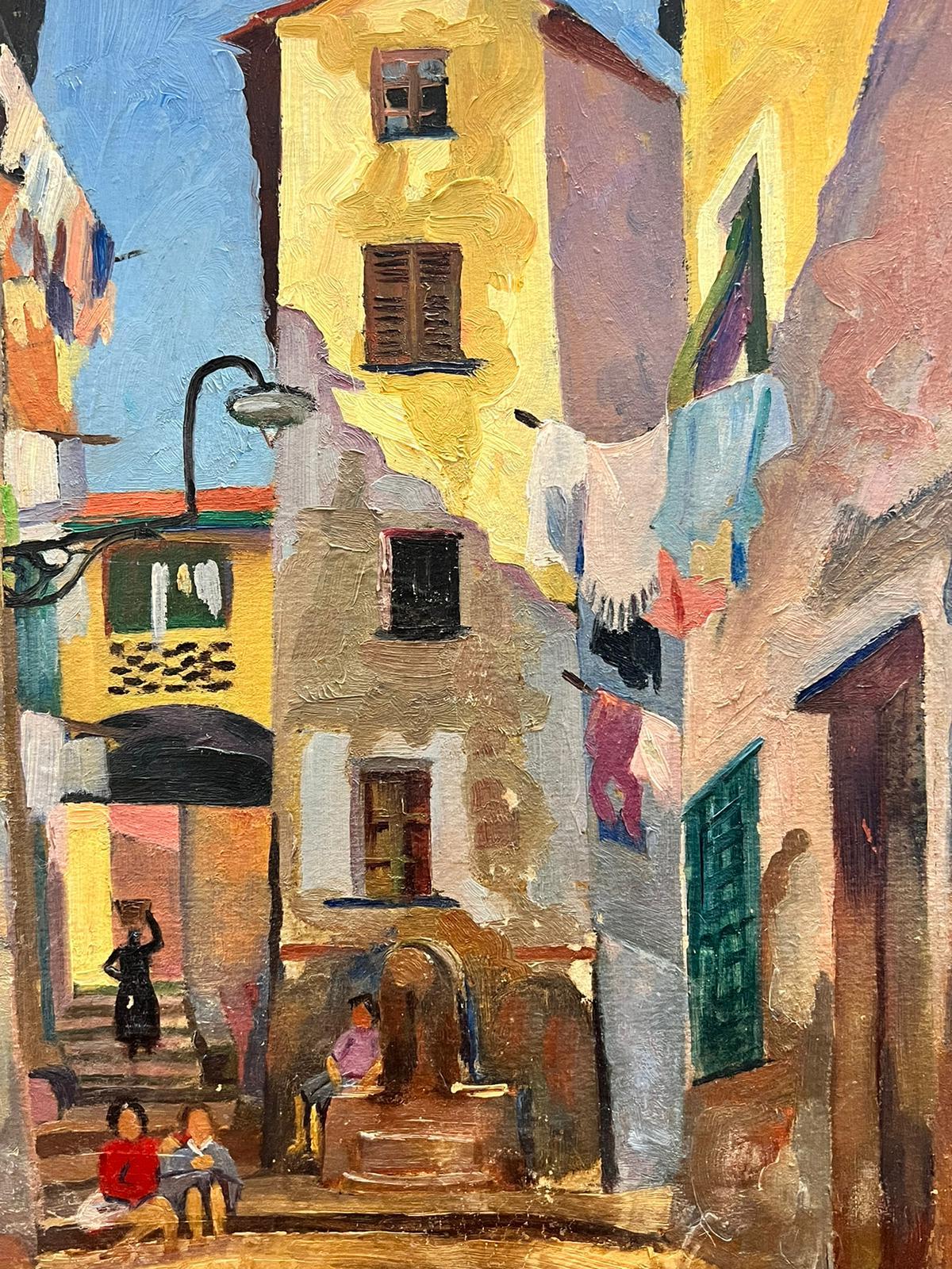 South of France Old Town 1930's French Post Impressionist Oil Painting 4