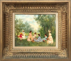 Antique Picnic Scene in the Countryside