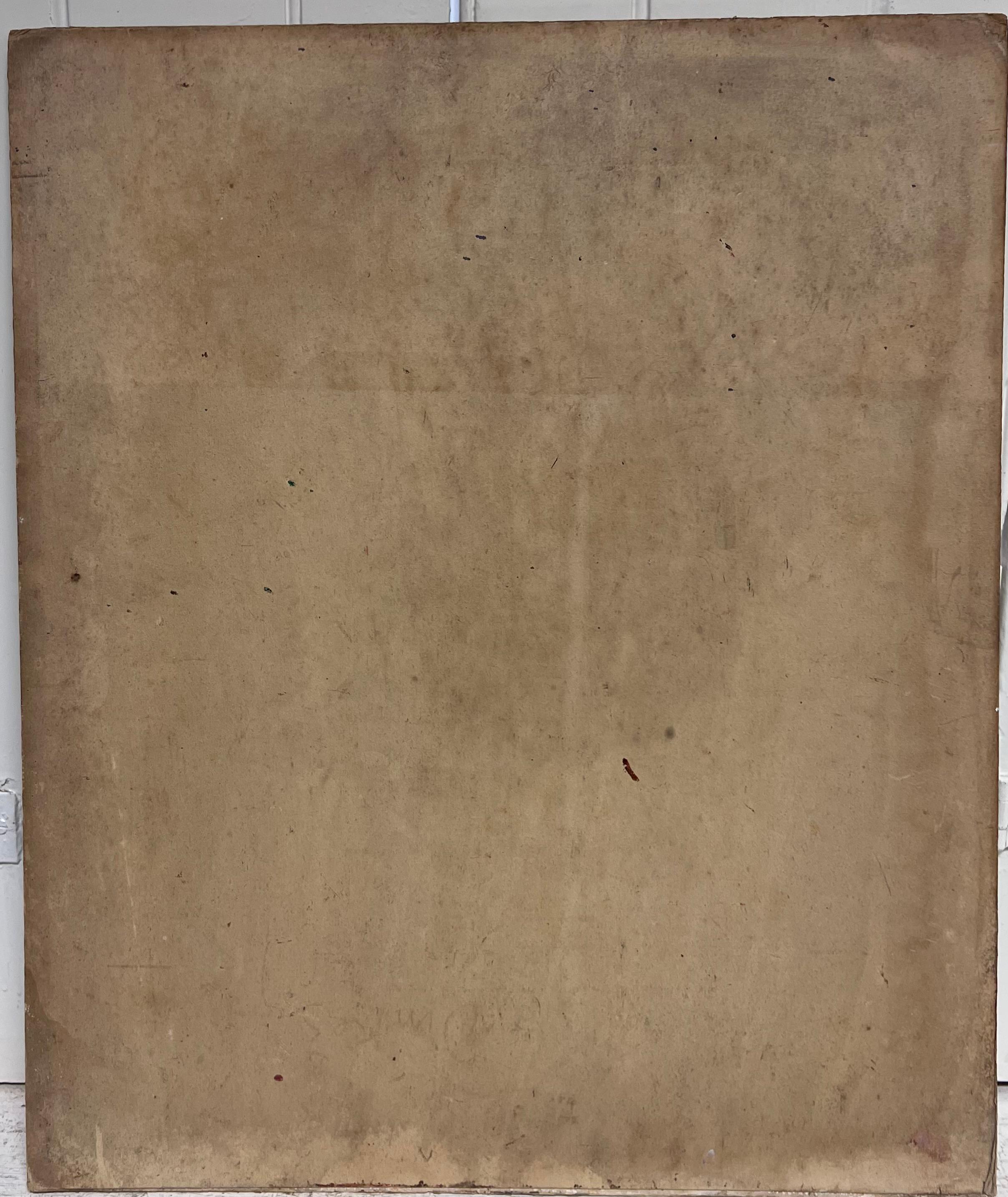 Pittura a olio francese post impressionista del 1930 Ritratto di donna nuda con capelli lunghi in vendita 6