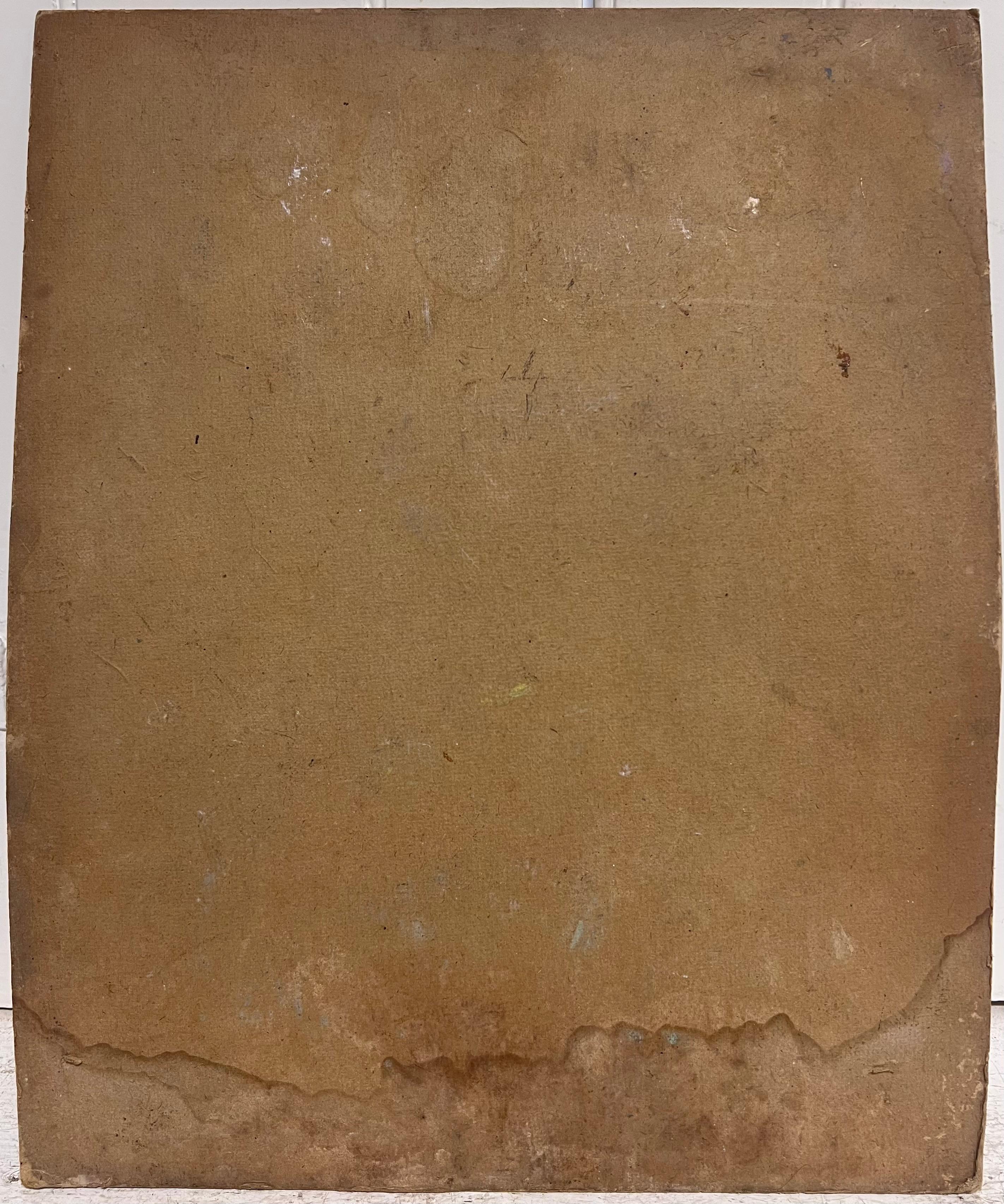 1930's Pintura al óleo francesa firmada Cabeza y hombros Retrato joven dama en venta 4