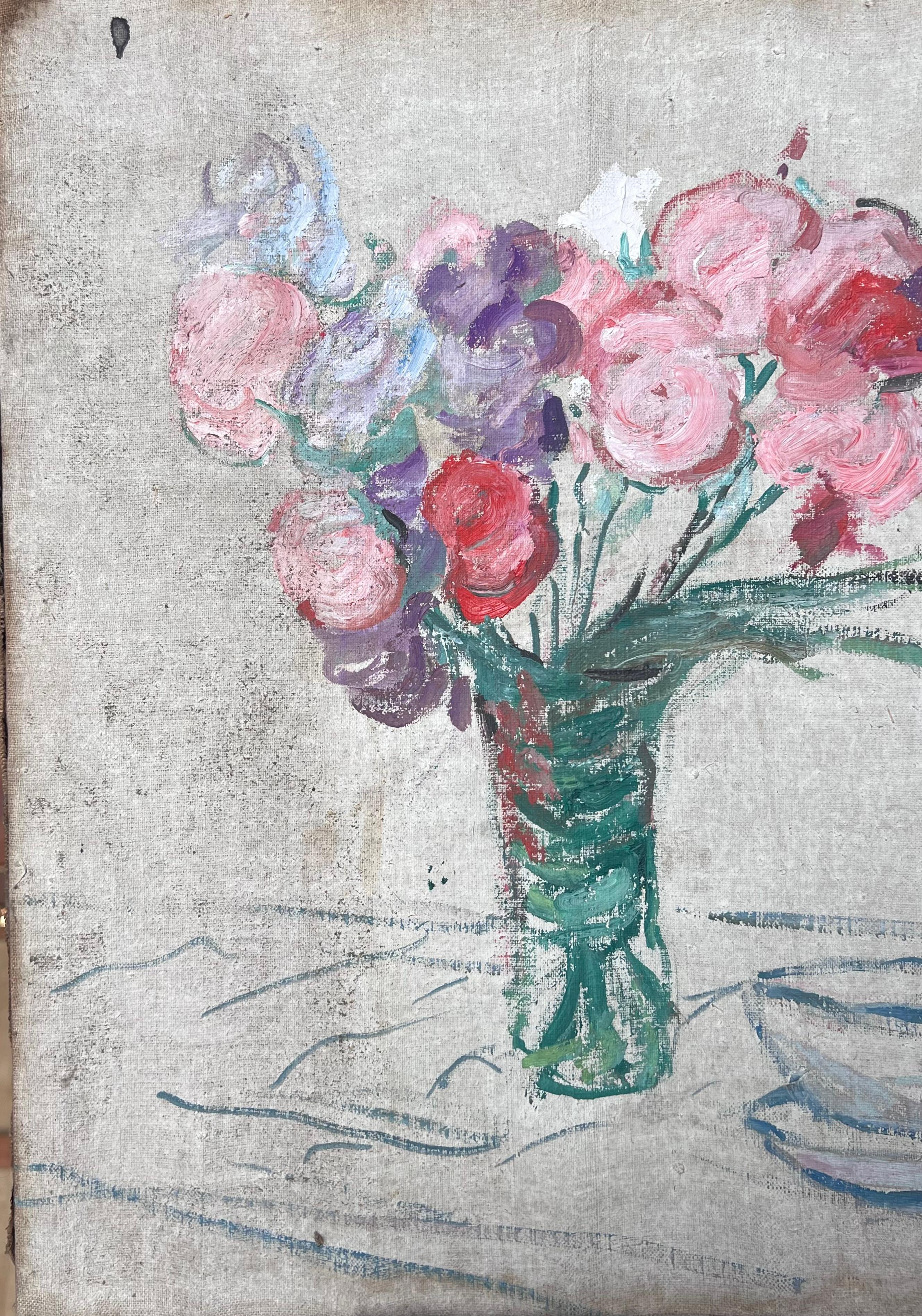 Artistics/ School : Suzanne Dinkés (française, 1895 - 1984)
Médium : huile sur toile, non encadrée
Taille : 18 x 15 pouces
Provenance : collection privée, France
Condit : Le tableau est dans un état général très bon et sain.