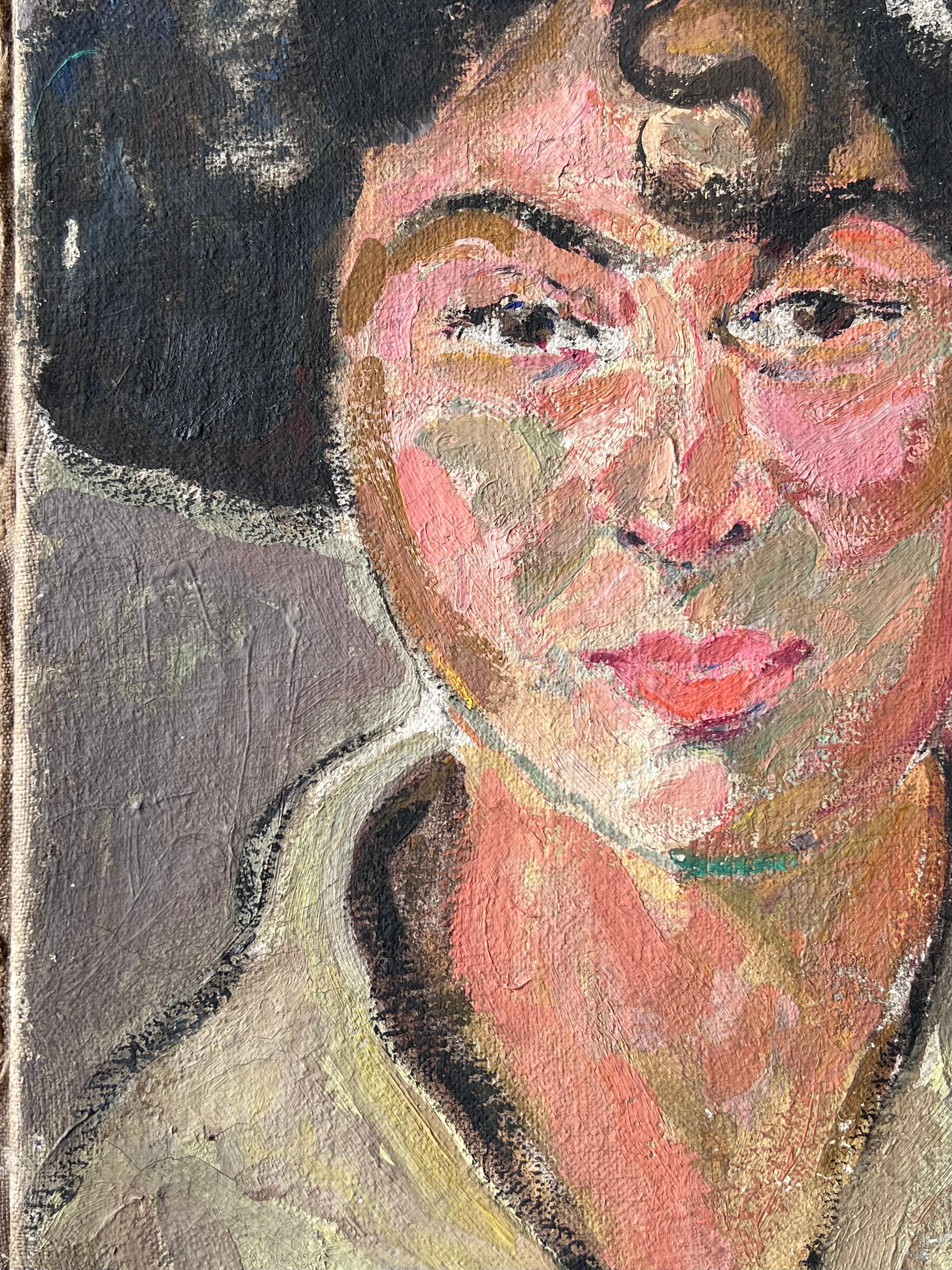 Künstler/Schule: Suzanne Dinkés (Französisch, 1895 - 1984)
Medium: Öl auf Leinwand, ungerahmt
Größe: 14 x 10,5 Zoll
Provenienz: Privatsammlung, Frankreich
Zustand: Das Gemälde ist in insgesamt sehr gutem und gesundem Zustand mit einer kleinen
