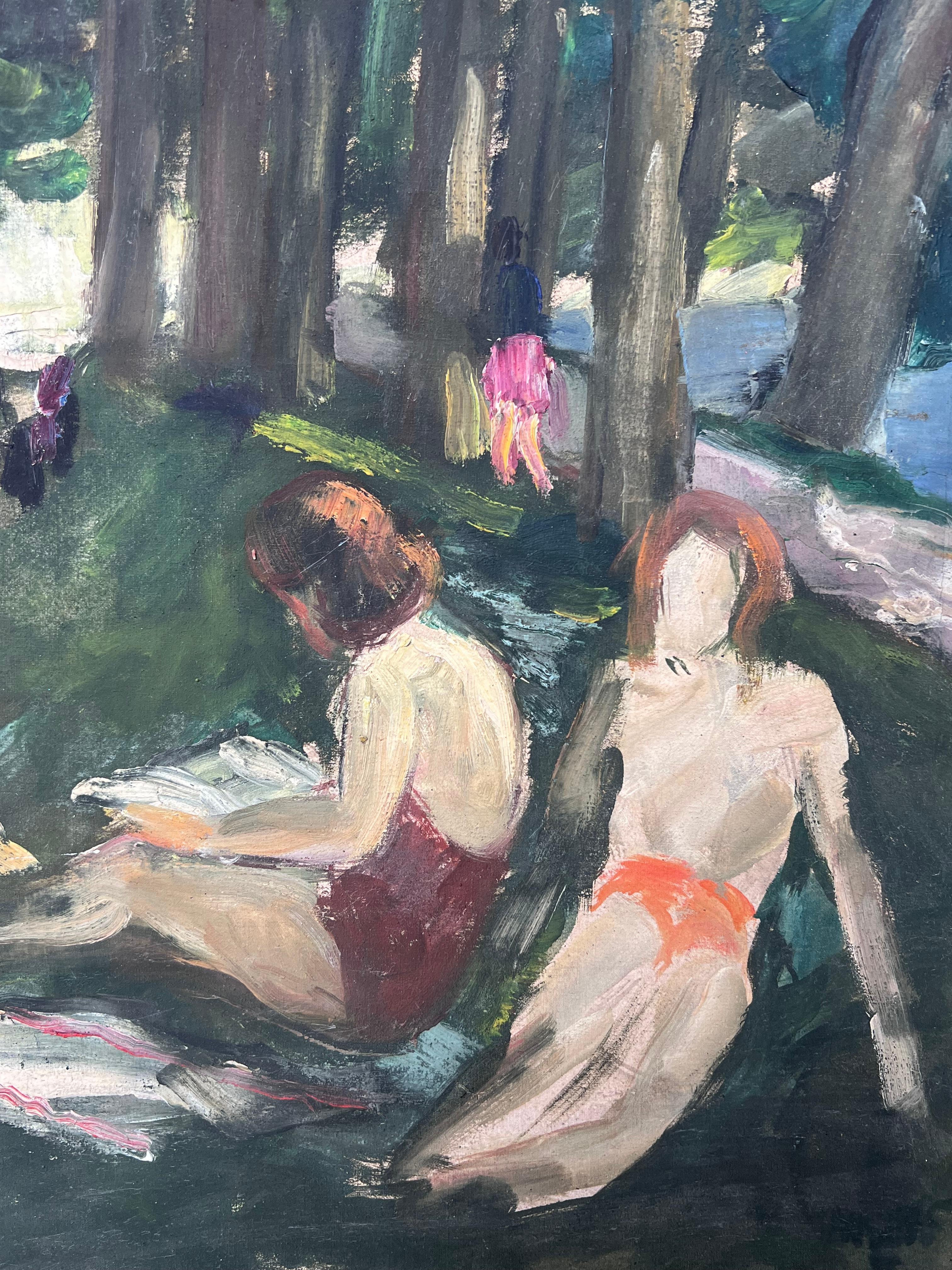 Künstler/Schule: Suzanne Dinkés (Französisch, 1895 - 1984)
Medium: Öl auf Leinwand, ungerahmt
Größe: 18 x 22 Zoll
Provenienz: Privatsammlung, Frankreich
Zustand: Das Gemälde ist in einem insgesamt sehr guten und soliden Zustand.
 