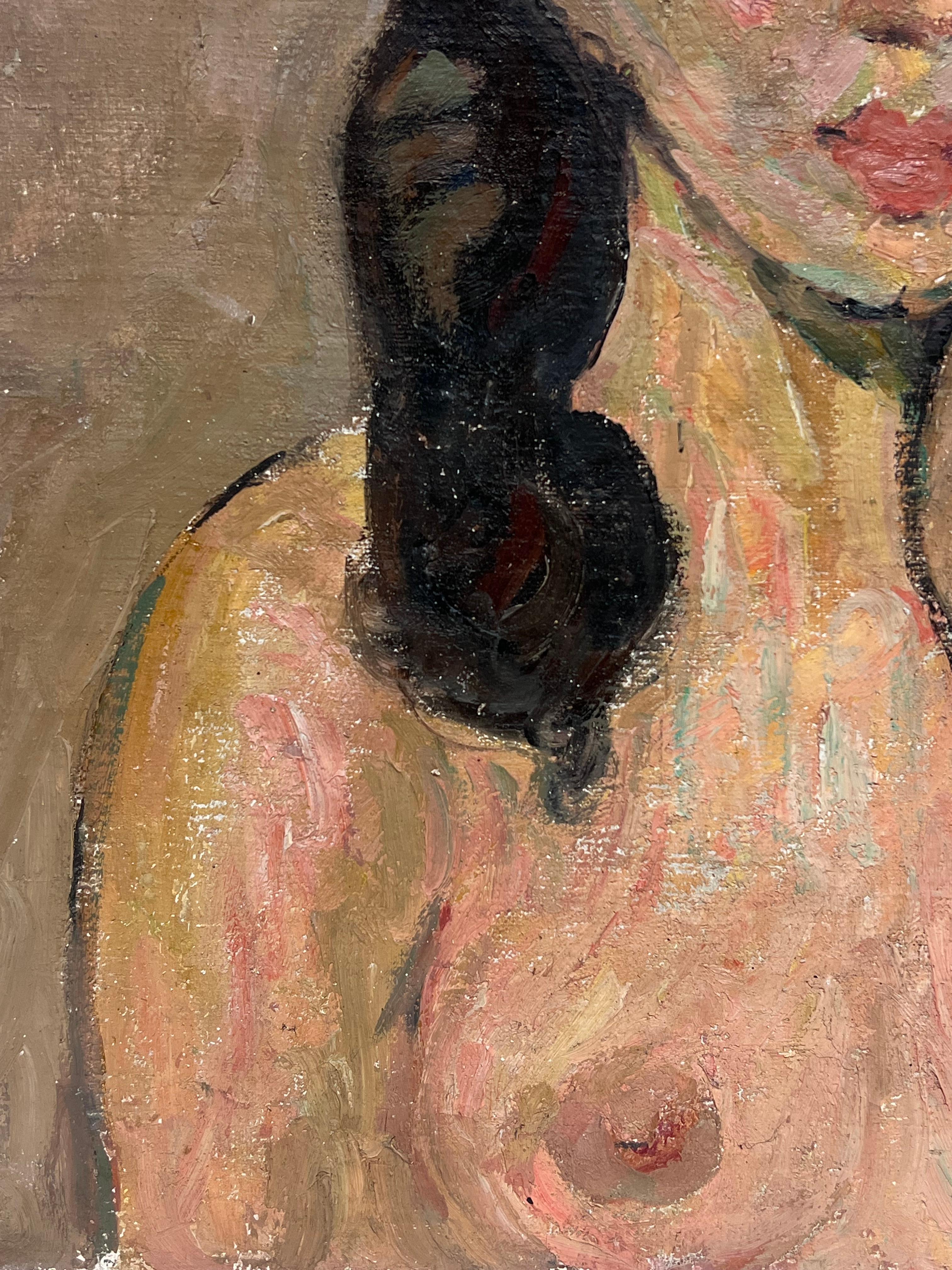 Le modèle Artistics
Artistics/ School : Suzanne Dinkés (française, 1895 - 1984)
Médium : huile sur toile, non encadrée
Inscrit au verso
Taille : 22 x 18 pouces
Provenance : collection privée, France
Condit : Le tableau est dans un état général très