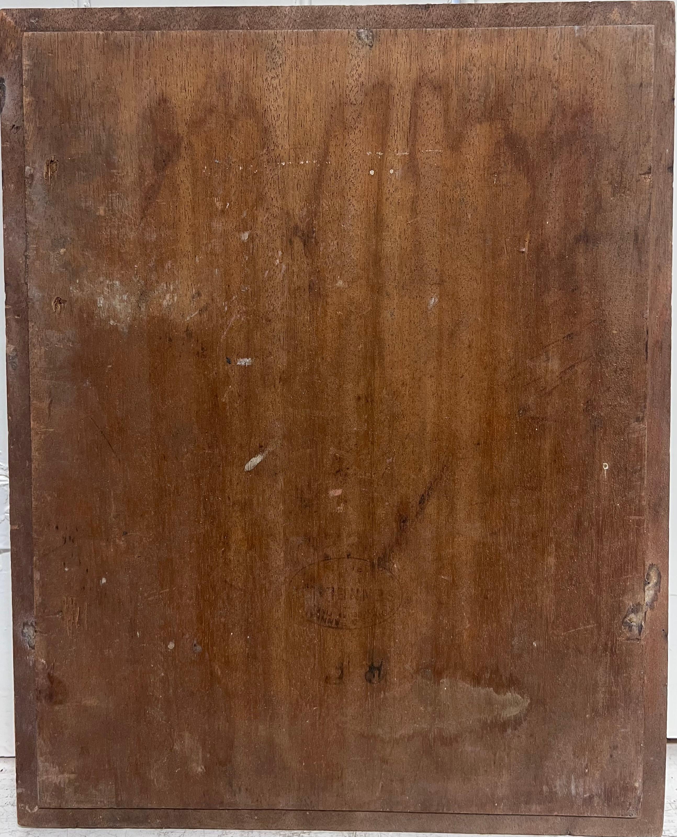 Französisch Mitte des Jahrhunderts Malerei signiert Ölgemälde Porträt einer Frau im Angebot 1