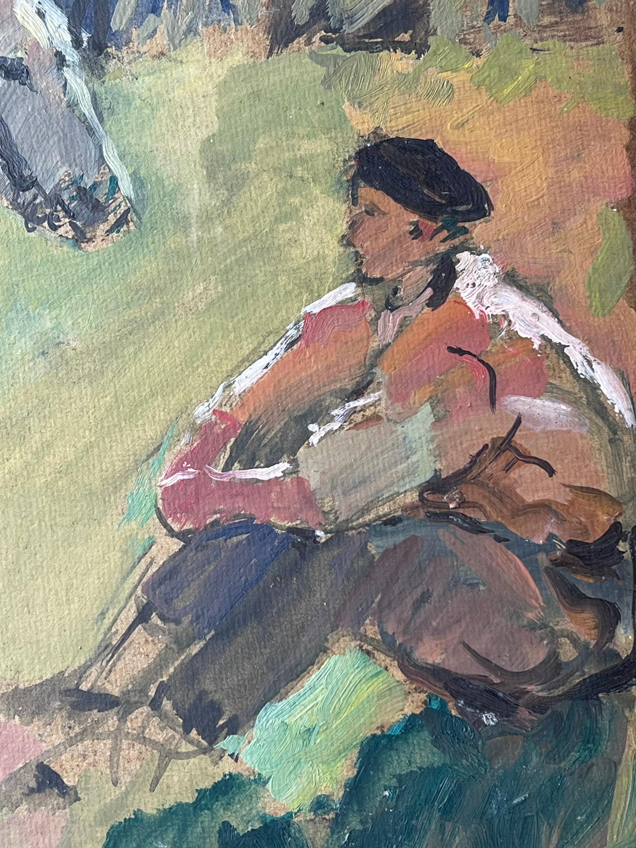 Artistics/ School : Suzanne Dinkés (française, 1895 - 1984)
Médium : huile sur carton, non encadré
Taille : 16 x 13 pouces
double face 
Provenance : collection privée, France
Condit : Le tableau est dans un état général très bon et sain.
 