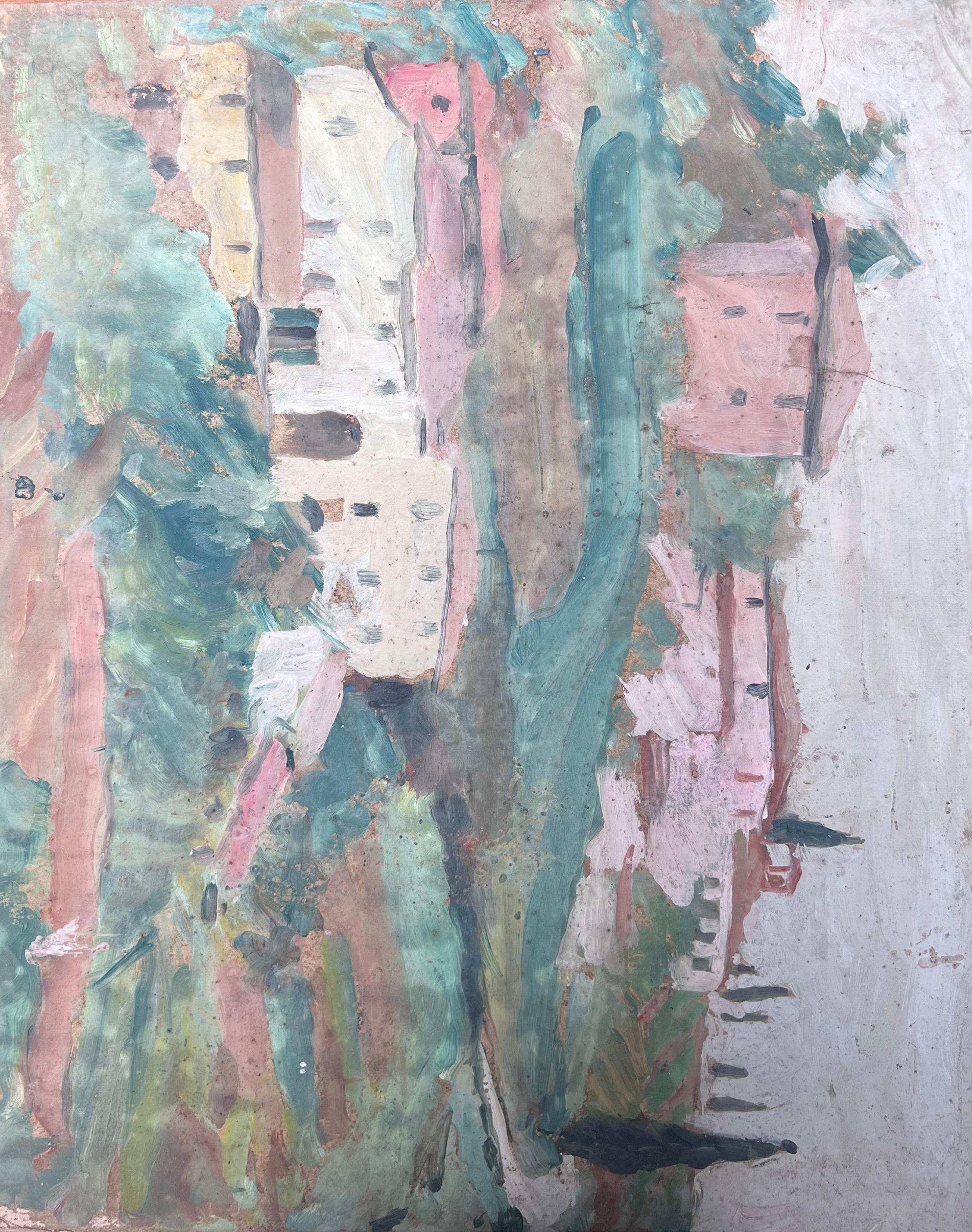 Retrato al óleo impresionista francés de mediados de siglo de una mujer de estilo vintage en venta 2