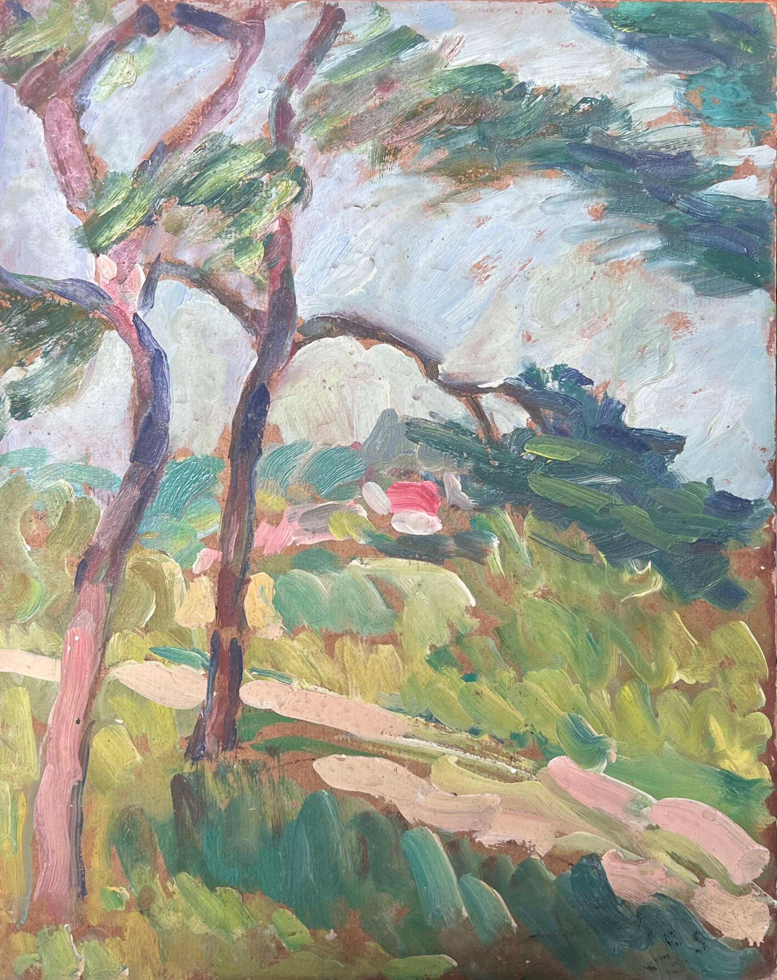Ritratto ad olio impressionista francese di metà secolo di una figura in stile moda vintage in vendita 3