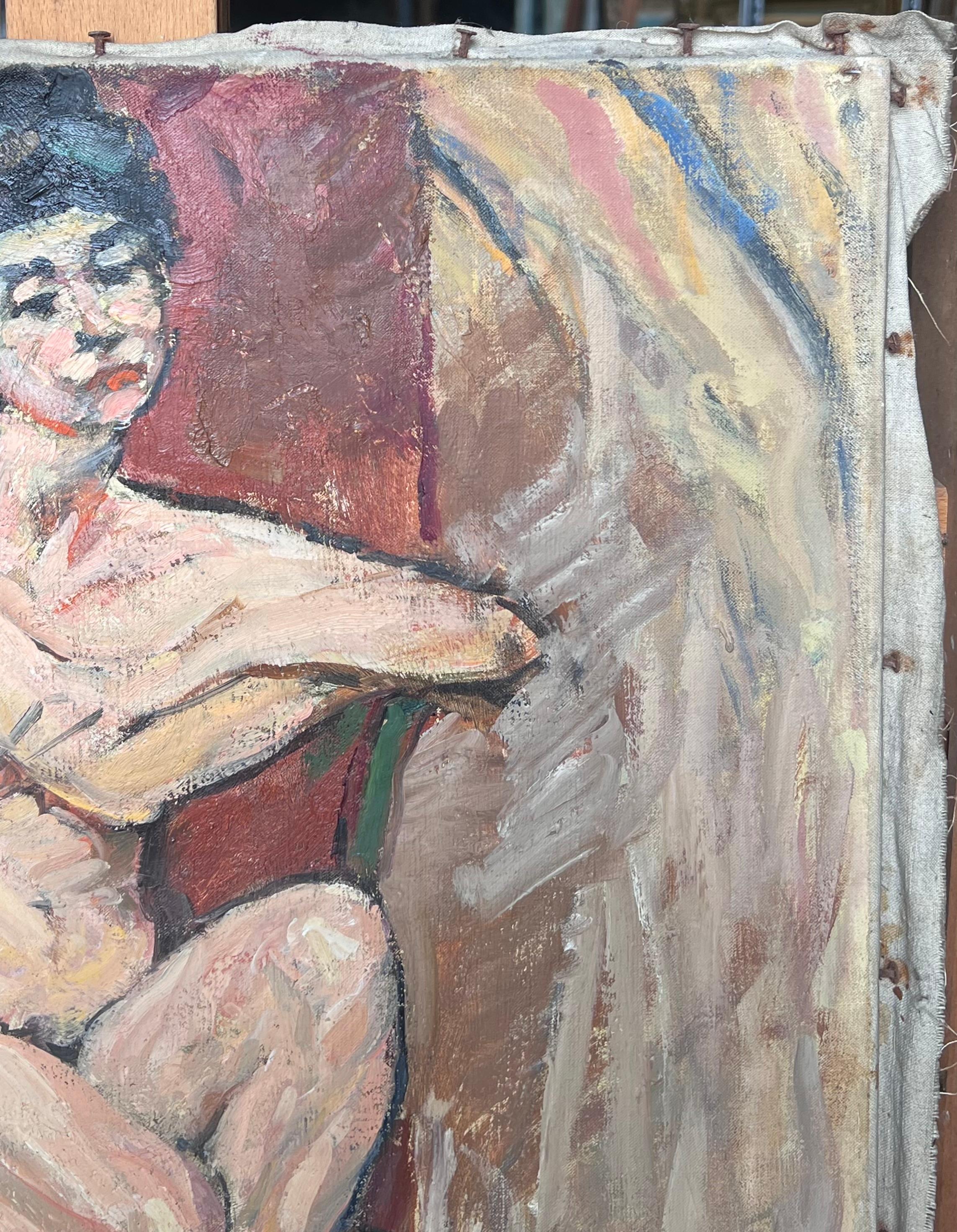 Französisches impressionistisches Gemälde aus der Mitte des Jahrhunderts (Post-Impressionismus), Painting, von Suzanne Dinkes