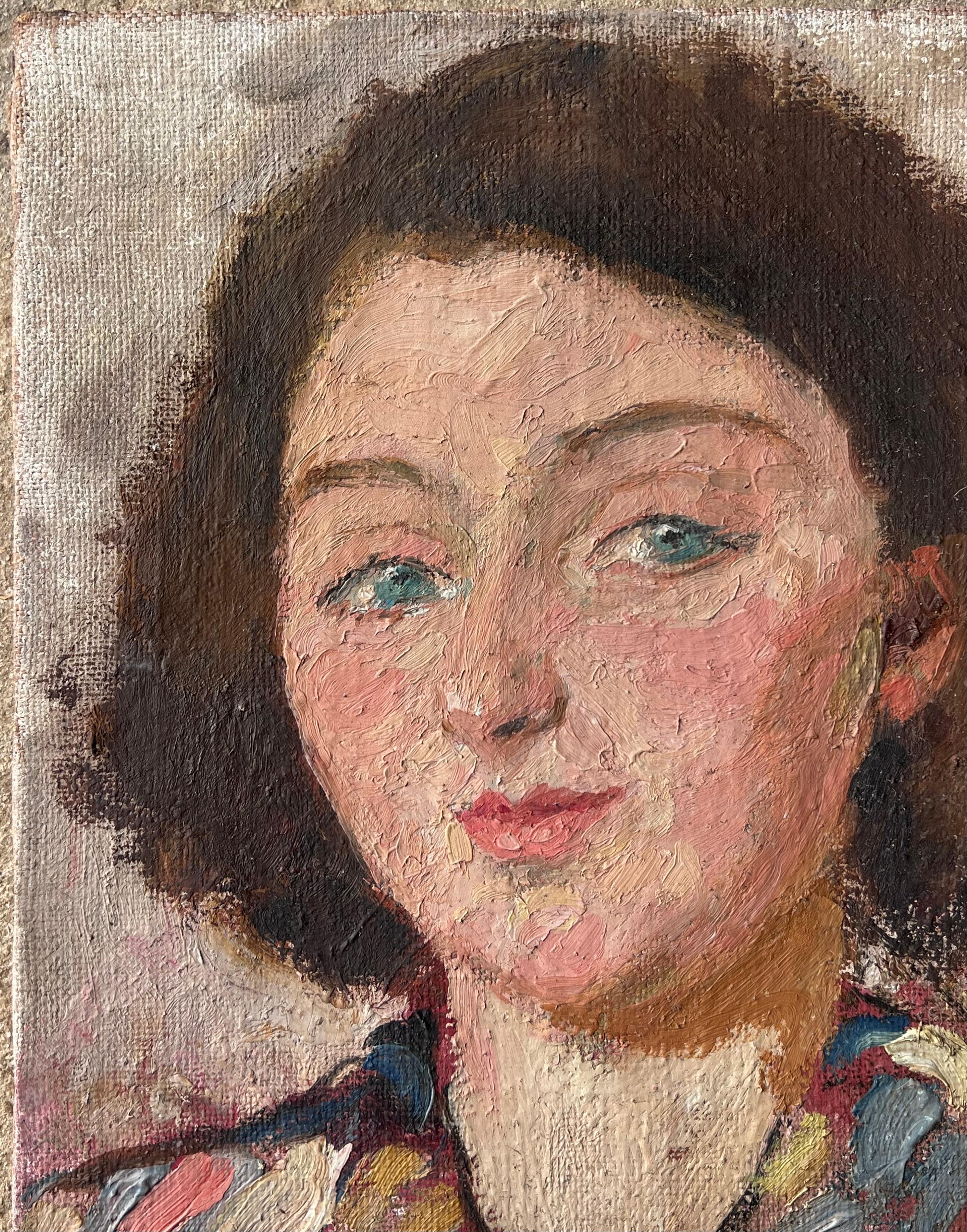 Künstler/Schule: Suzanne Dinkés (Französisch, 1895 - 1984)
Medium: Öl auf Leinwand, ungerahmt
Größe: 13,75 x 10,75 Zoll
Provenienz: Privatsammlung, Frankreich
Zustand: Das Gemälde ist in einem insgesamt sehr guten und soliden Zustand.
 