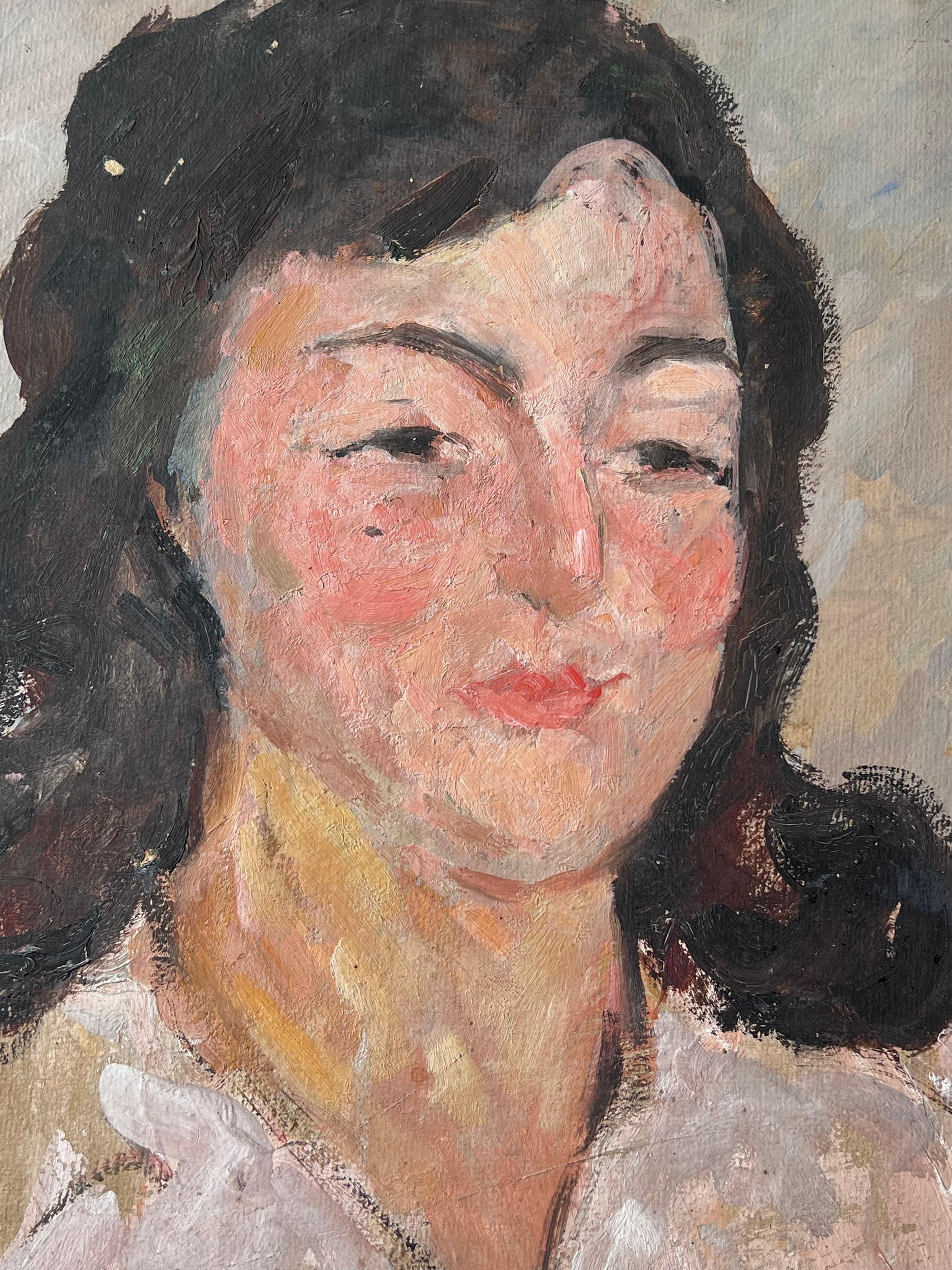 Artistics/ School : Suzanne Dinkés (française, 1895 - 1984)
Médium : huile sur carton, non encadré
Taille : 16 x 13 pouces
Provenance : collection privée, France
Condit : Le tableau est dans un état général très bon et sain.
 