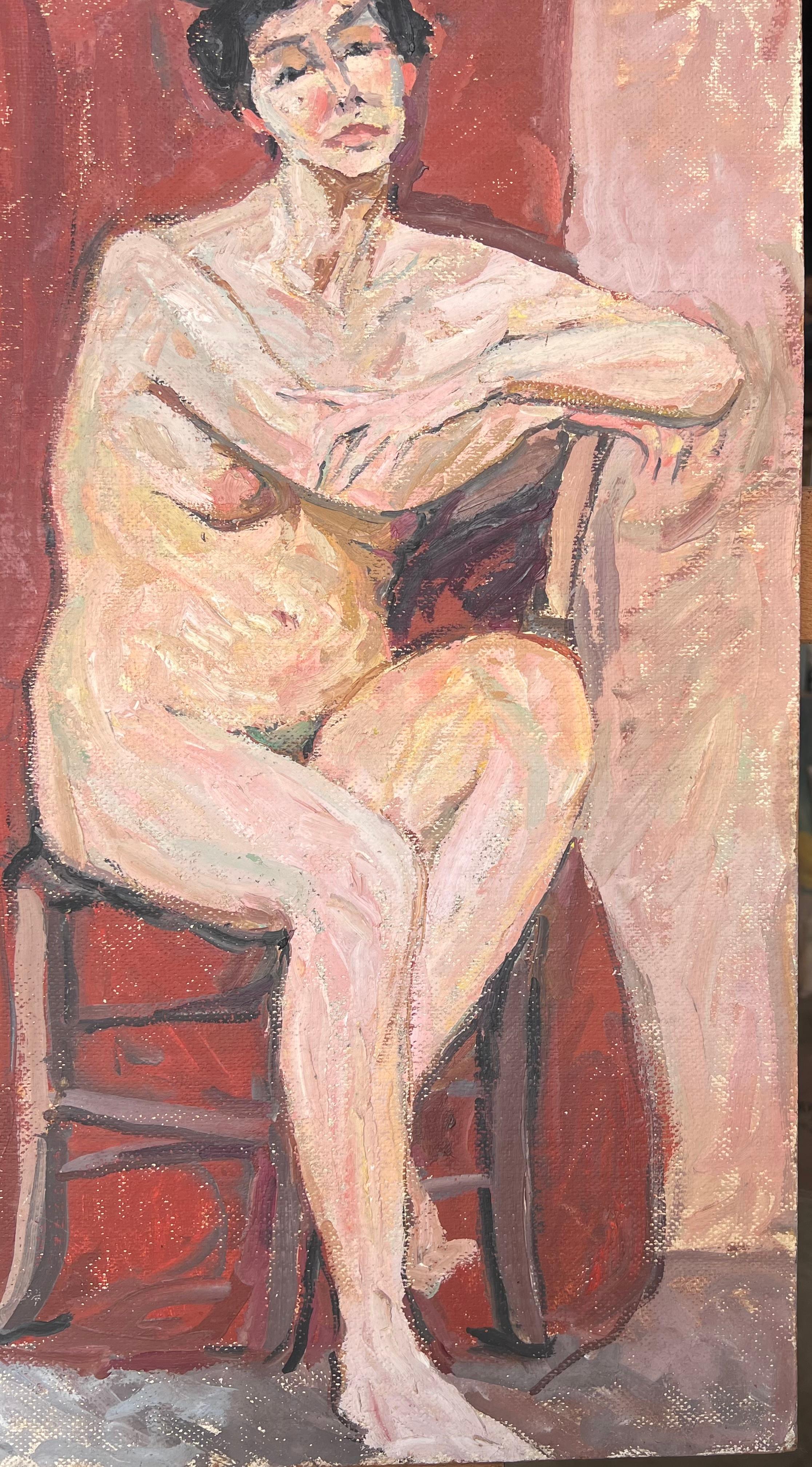 Artistics/ School : Suzanne Dinkés (française, 1895 - 1984)
Médium : huile sur carton, non encadré
Taille : 25 x 16 pouces
Provenance : collection privée, France
Condit : Le tableau est dans l'ensemble en très bon état et sain, avec un petit dommage